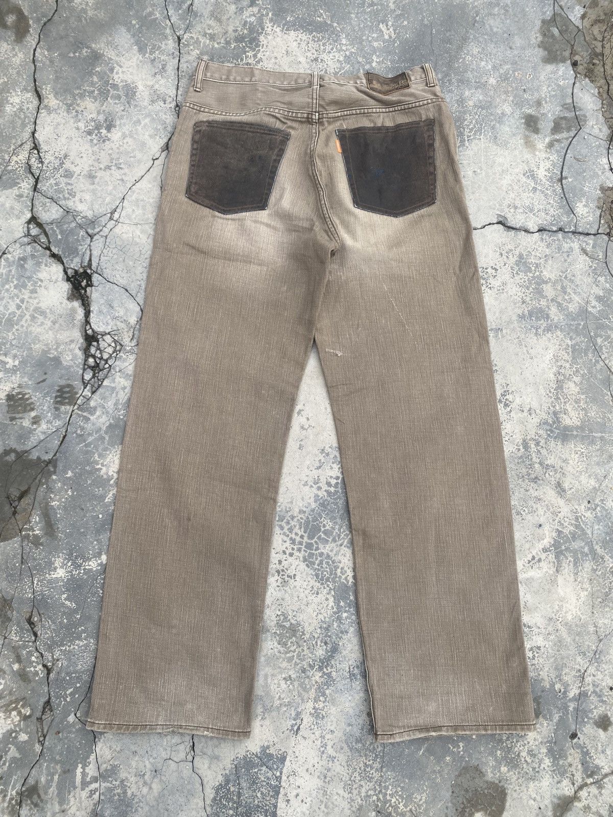 Japanese Brand Repaired Peace MONTAGE Jeans KAPITAL STYLE Size US 33 - 7 Thumbnail