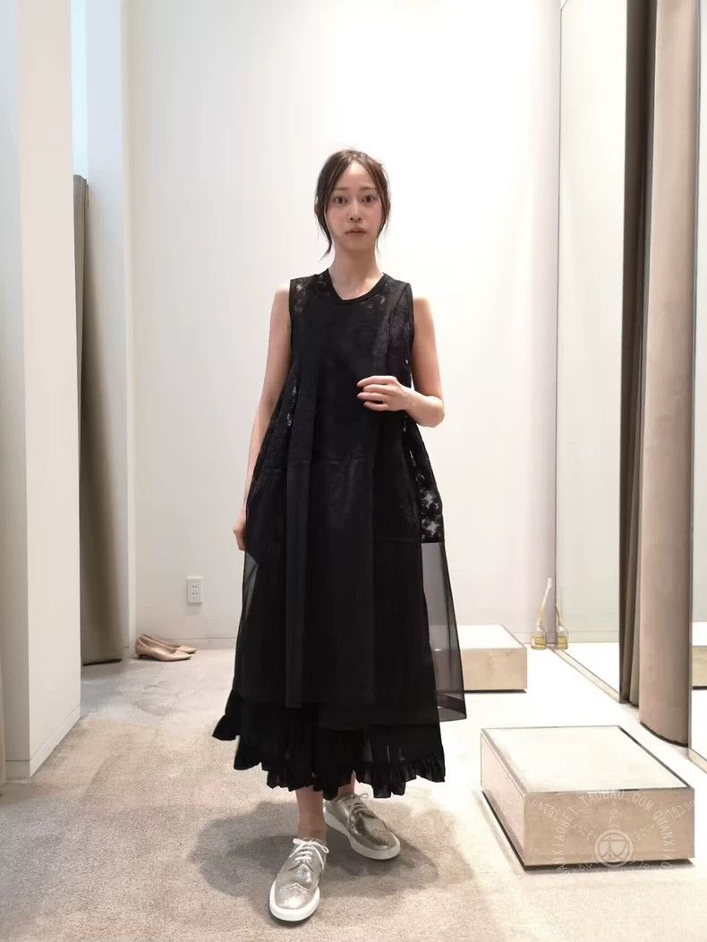 Comme des Garcons Comme des Garcons Lace tulle sleeveless dress black Size S / US 4 / IT 40 - 6 Thumbnail