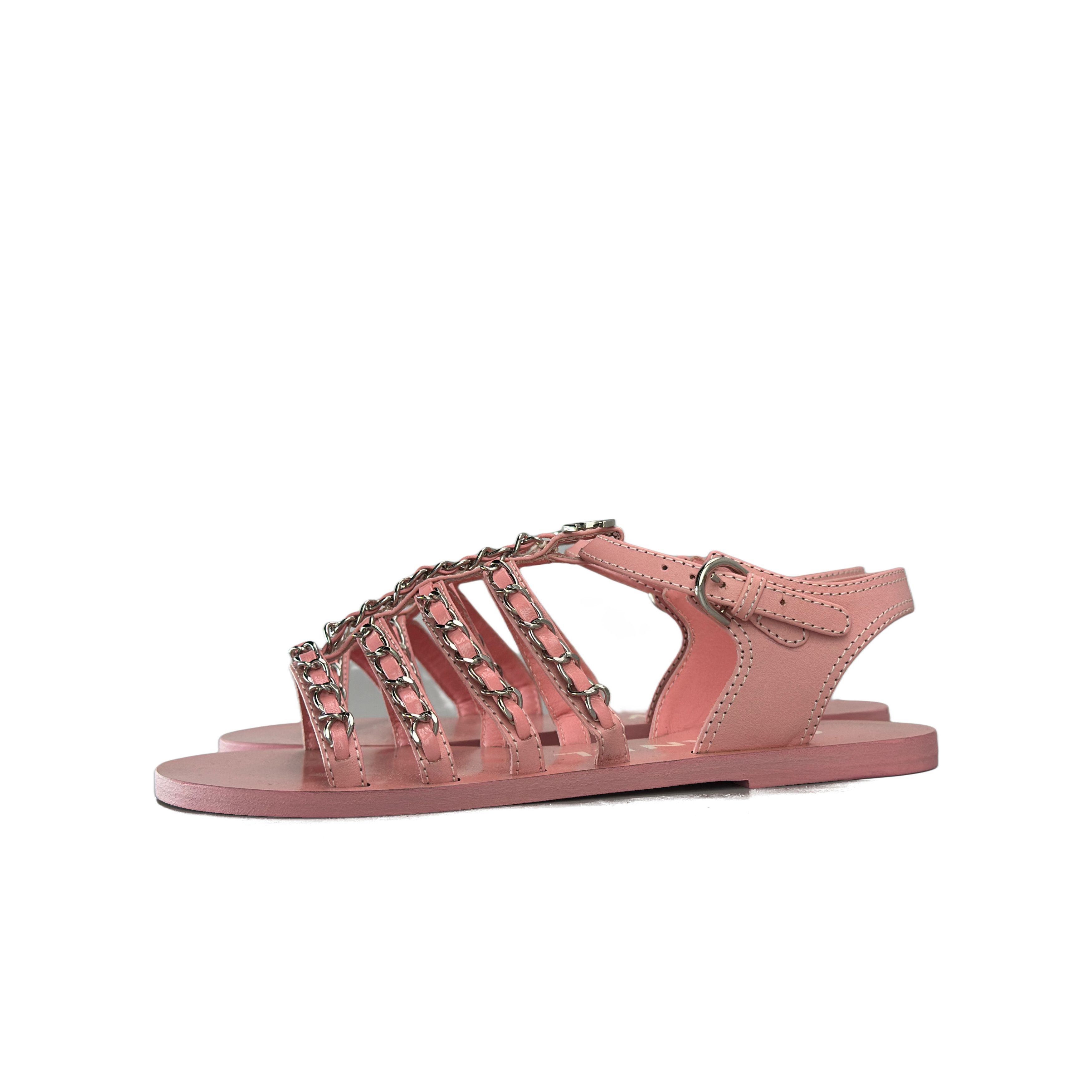 Chanel Chanel Pink Chain Detail Sandals Size 36 Size US 6 / IT 36 - 1 Thumbnail