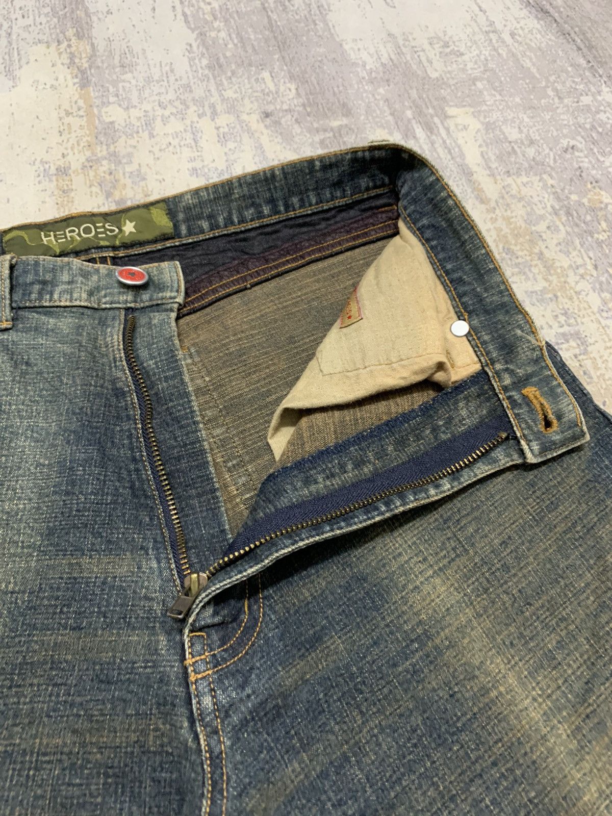 Jean Charles De Castelbajac Vintage 90's Castelbajac Heroes Rusty Denim Jeans 29x29 Size US 29 - 5 Thumbnail