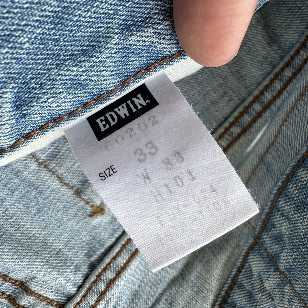 Japanese Brand Vintage Edwin Lightwash Distressed Faded Denim Jean Pant W31 Size US 31 - 8 Thumbnail