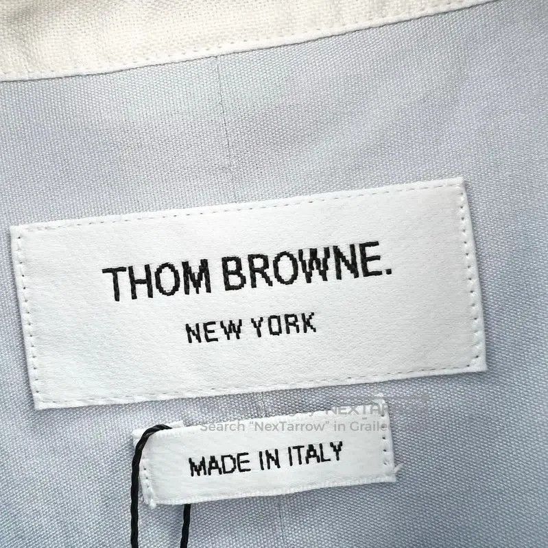 Thom Browne Thom Browne Light Blue Logo Long Sleeve Shirt . Size US S / EU 44-46 / 1 - 5 Thumbnail
