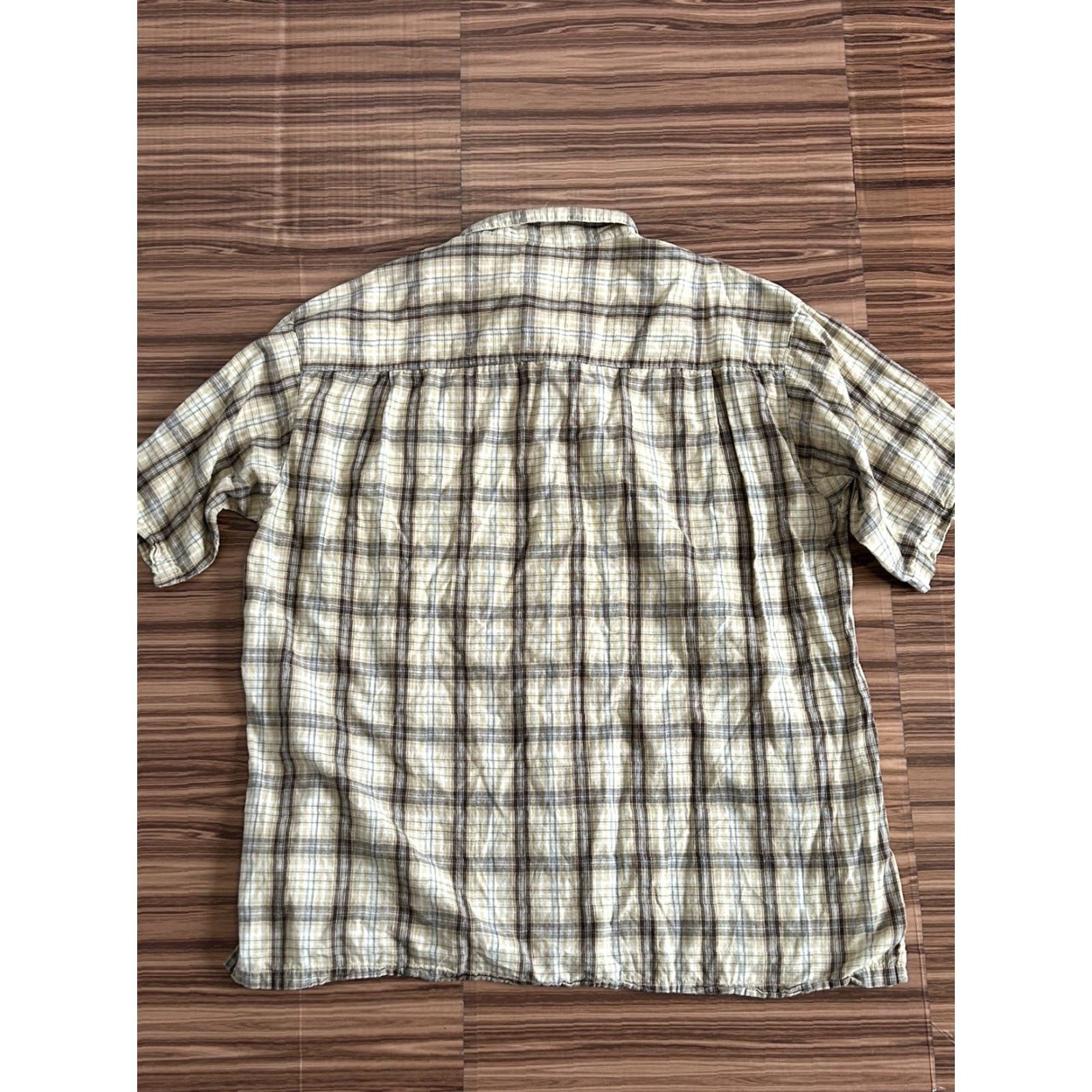 Vintage Columbia Men's 2XL Shirt Short Sleeve Button Plaid Brown Yellow Size US XXL / EU 58 / 5 - 2 Thumbnail