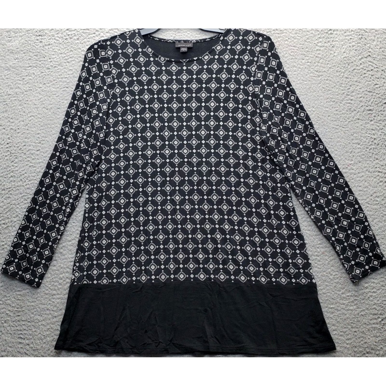 J. Jill J. Jill Wearever Collection Tunic Top Womens M Multicolor Geometric Stretch Pullover Shirt Womens M Geometric Tunic Size M / US 6-8 / IT 42-44 - 2 Thumbnail