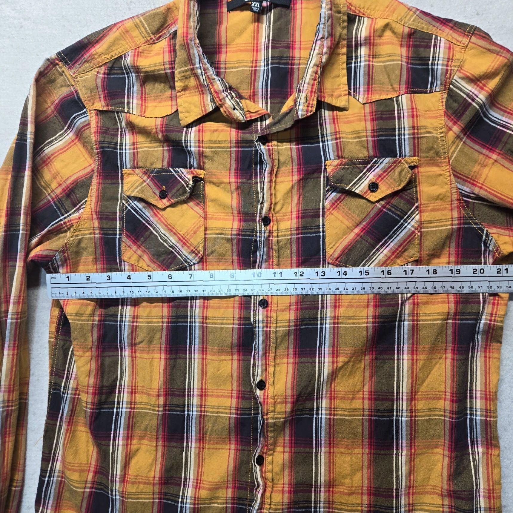 Carbon Carbon Shirt Orange Plaid Button-Up Classic Fit Long Sleeve 2XL Men's Adult Size Orange Plaid Shirt 2XL Carbon Button-Up Mens Shirt Size US XXL / EU 58 / 5 - 4 Thumbnail