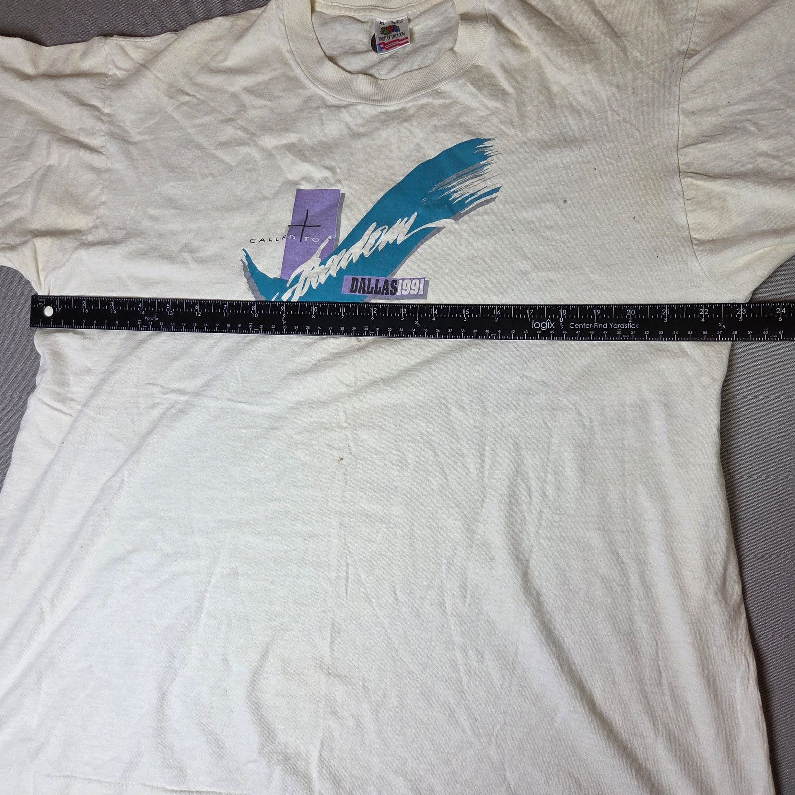 Fruit Of The Loom called to freedom Dallas 1991 tee xl usa vintage Size US XL / EU 56 / 4 - 10 Thumbnail