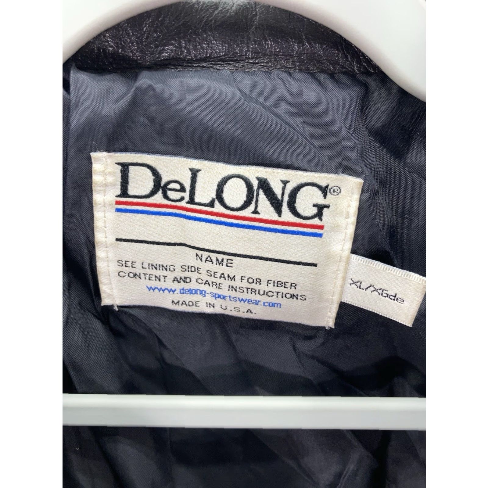 Express VINTAGE DeLong Baseball Varsity Jacket Men XL Black Wool Leather Full Zip VTG Size US XL / EU 56 / 4 - 5 Thumbnail