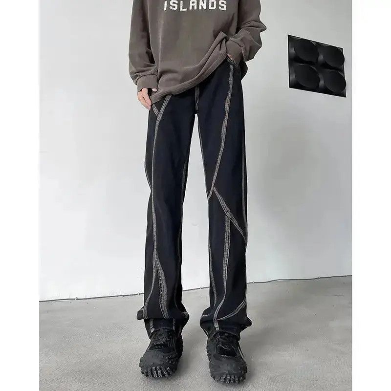 Japanese Brand Retro straight leg spliced high street jeans Size US 32 / EU 48 - 5 Thumbnail