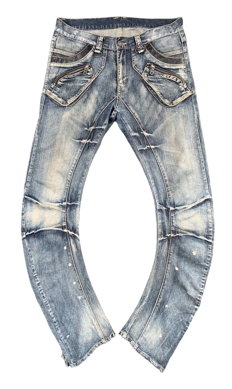 Rare Distressed PPFM Curve Leg Denim Jeans Pants