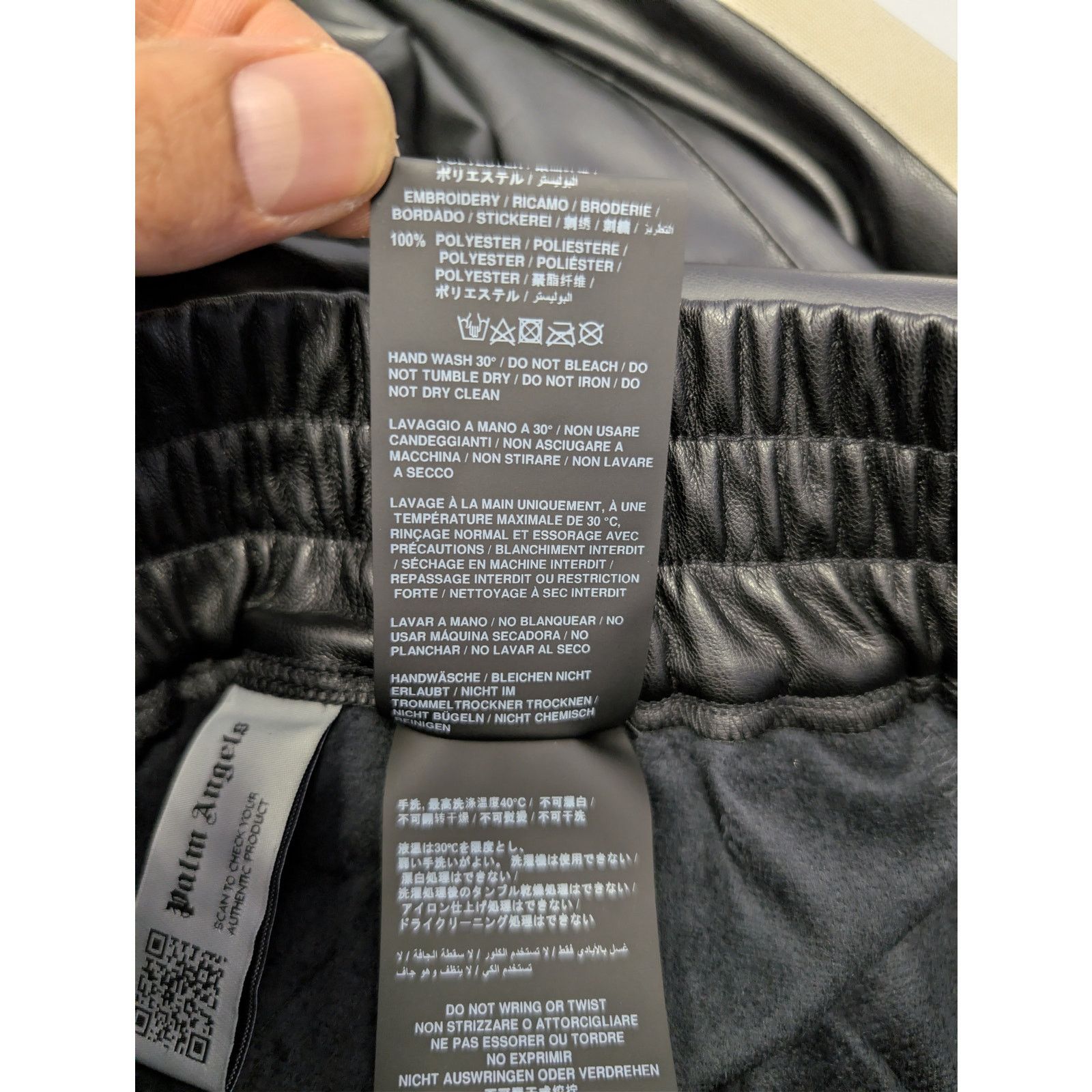 Palm Angels o1rshd1 Leather Effect Track Pants in Black / Off White Size US 32 / EU 48 - 18 Thumbnail