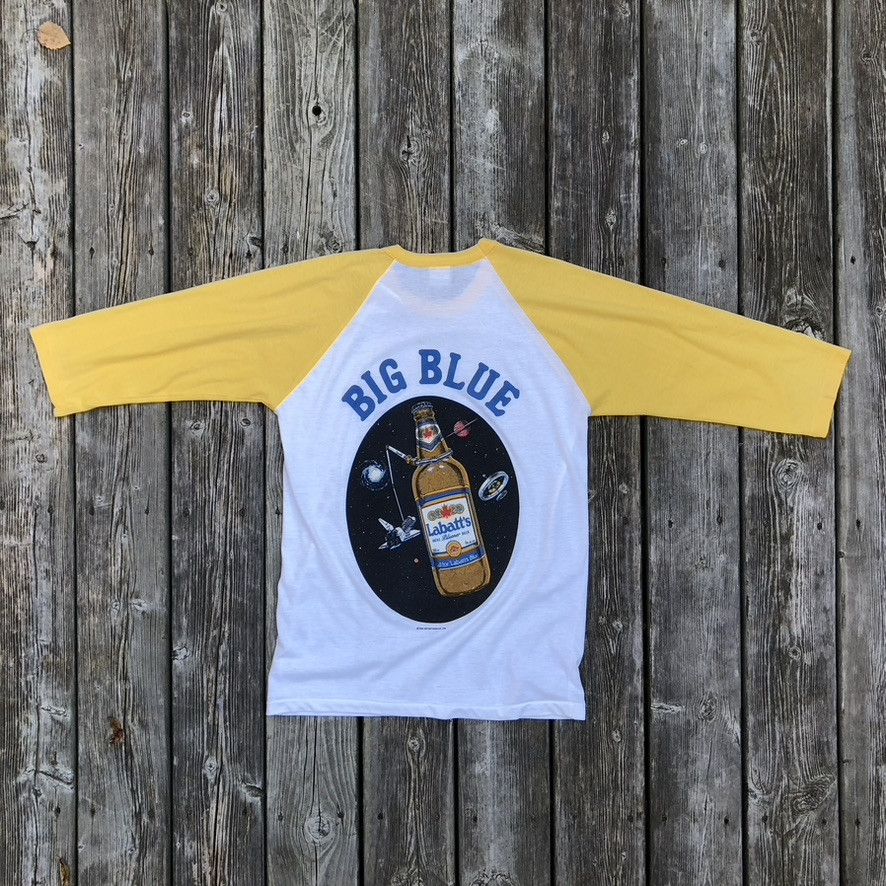 Vintage 1984 Labatt's Big Blue Canadarm Graphic 3/4 Sleeve Tee Size US M / EU 48-50 / 2 - 2 Thumbnail