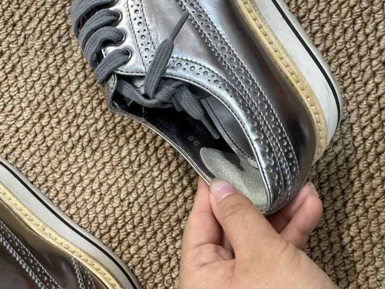 Prada Prada Silver Platform Brogue Shoes Size 36-2506 Size US 6 / IT 36 - 8 Thumbnail