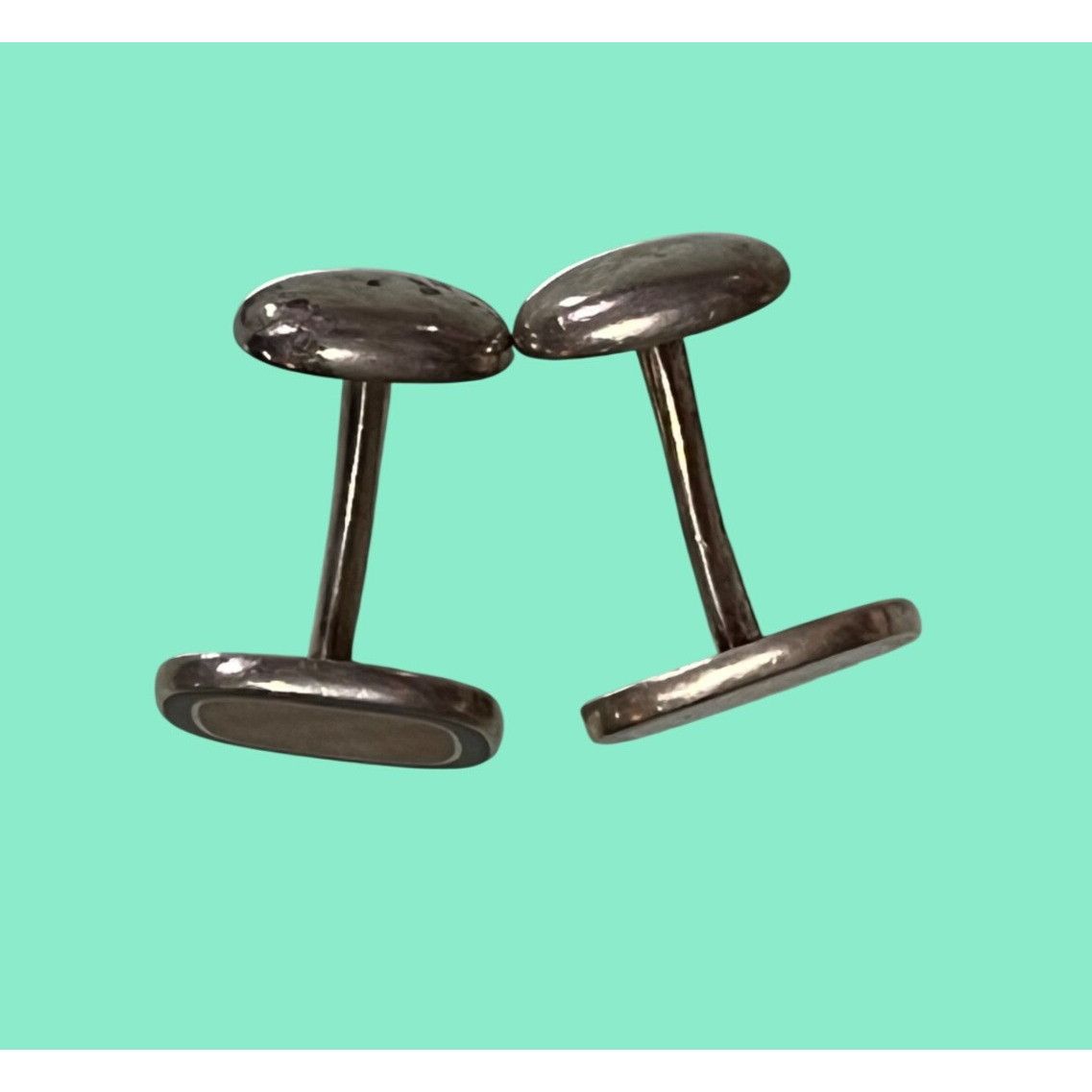 Other Sterling Silver & Enamel Cufflinks With Geometric Amber-Colo Size ONE SIZE - 7 Thumbnail