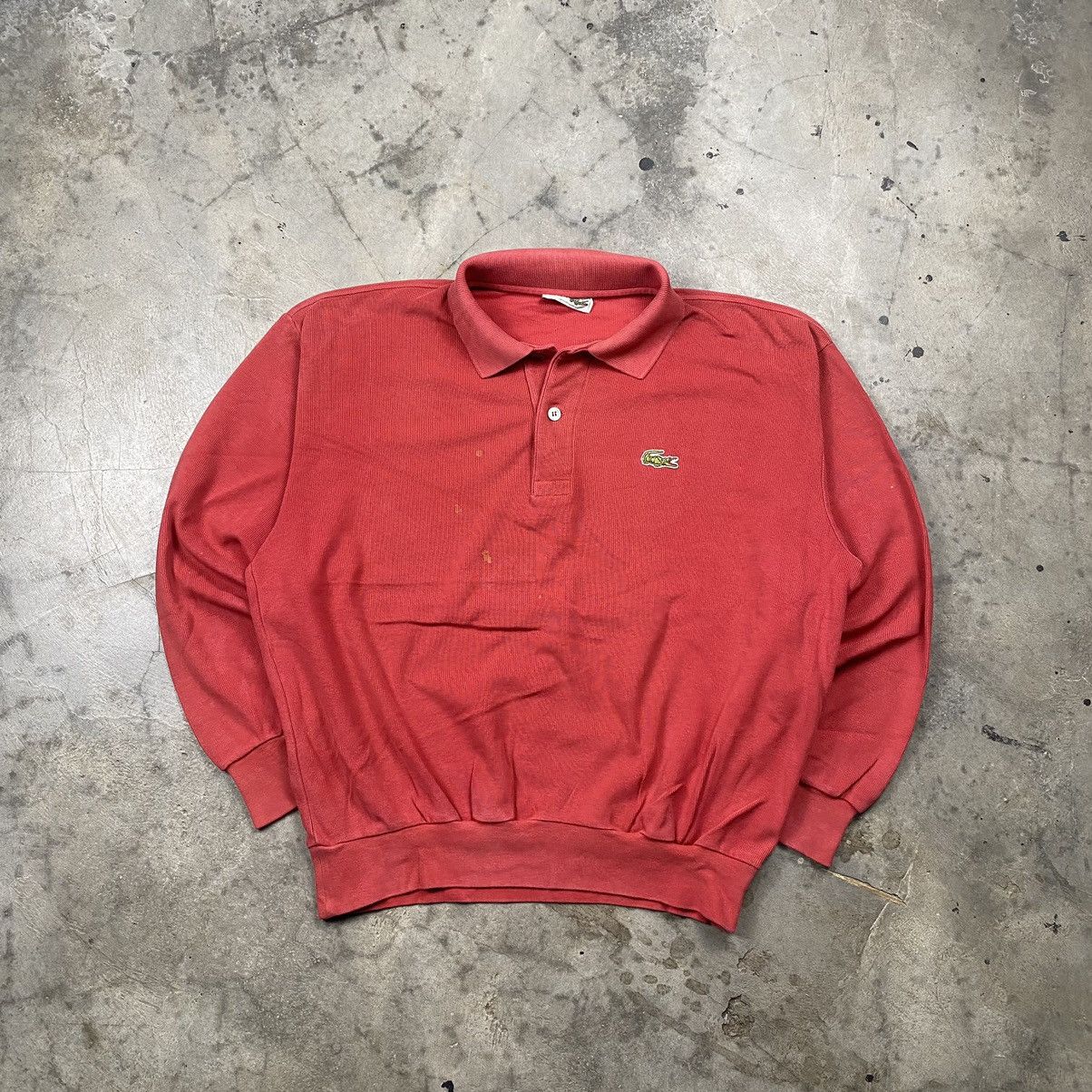 Lacoste × Vintage 90s Distressed Lacoste Boxy Knit Polos Sweatshirt Size M / US 6-8 / IT 42-44 - 1 Thumbnail
