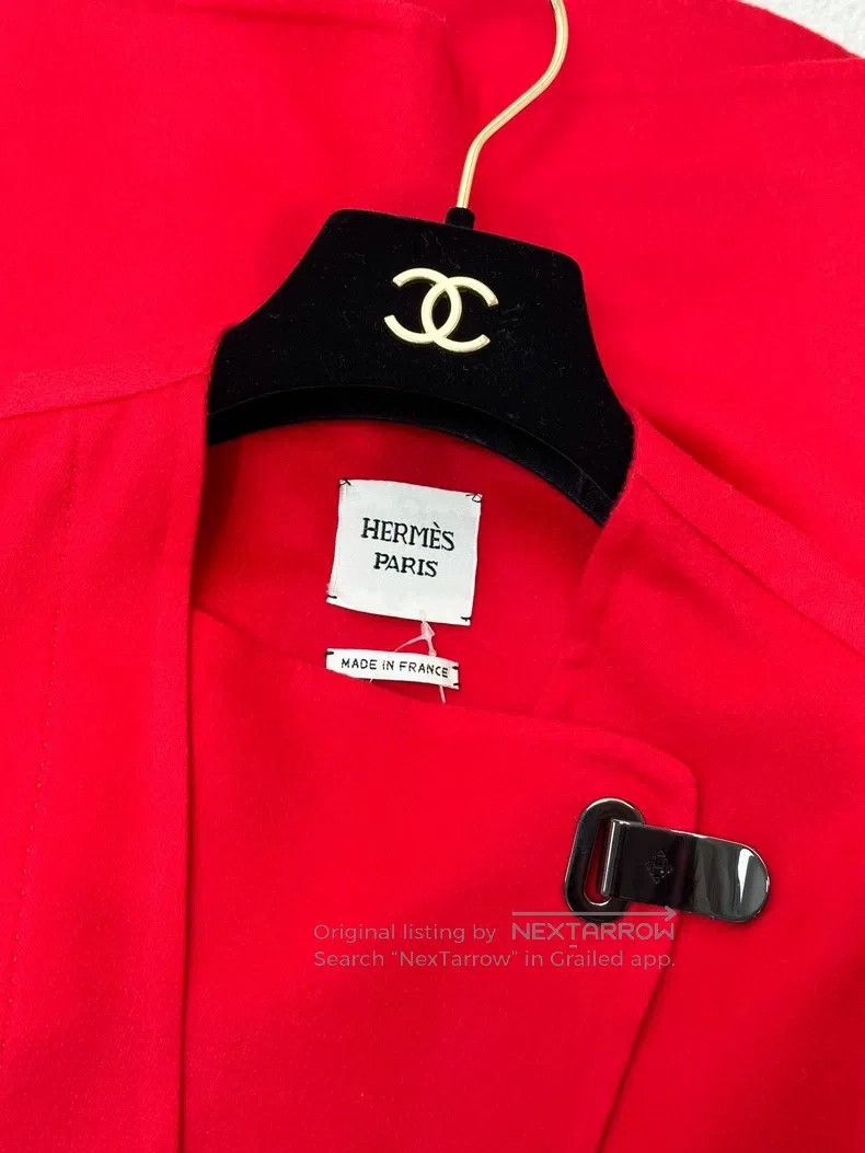 Hermes Hermes Red Pure Cashmere Coat Size XXS / US 00 / IT 34 - 3 Thumbnail
