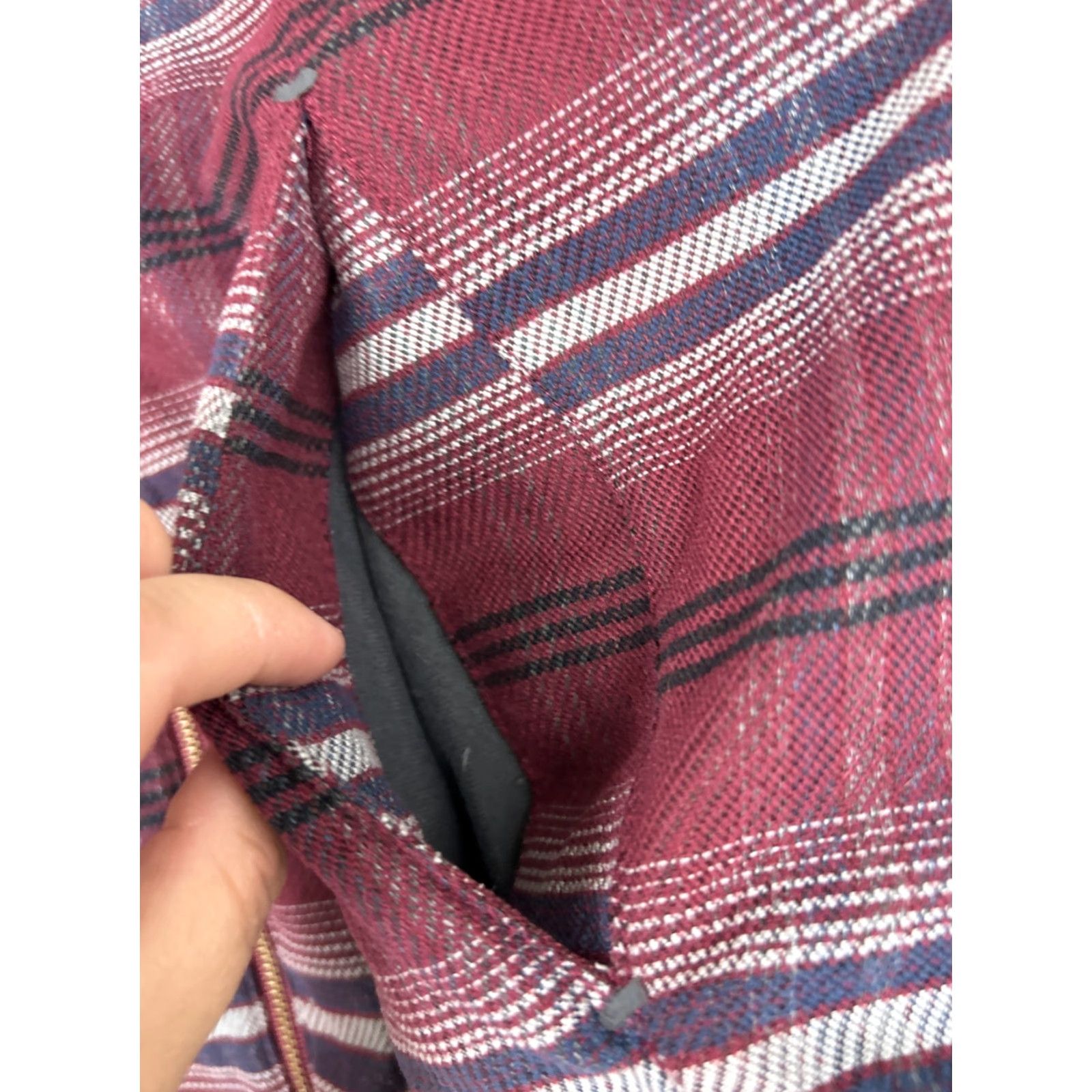 Prana PRANA Showdown Striped Plaid Red Down Puffer Jacket Women's XS Size XS / US 0-2 / IT 36-38 - 7 Thumbnail