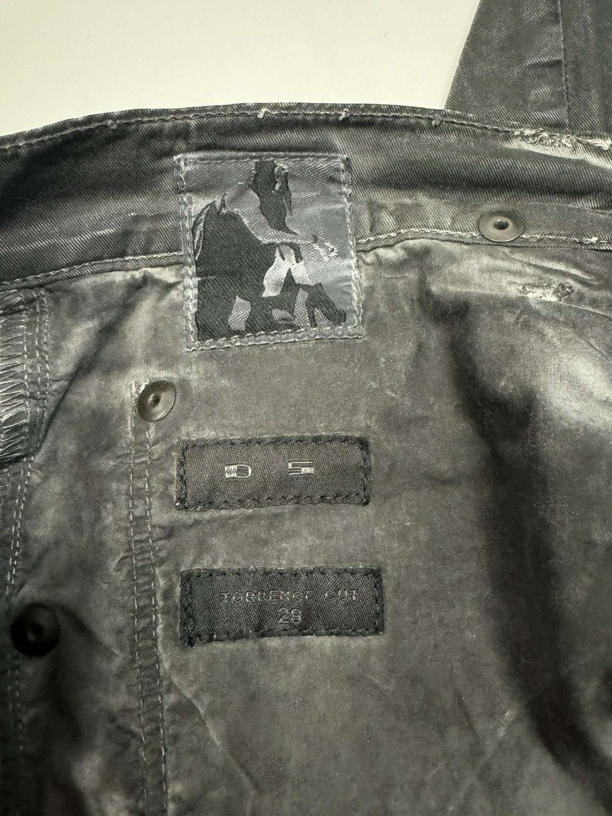 Rick Owens × Rick Owens Drkshdw Rick Owens Torrence Cut Waxed Denim Size US 28 / EU 44 - 10 Thumbnail