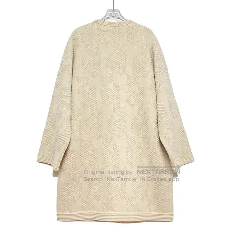 Hermes Hermes Beige knit letter jacquard all-printed wool long-sl Size XS / US 0-2 / IT 36-38 - 2 Thumbnail