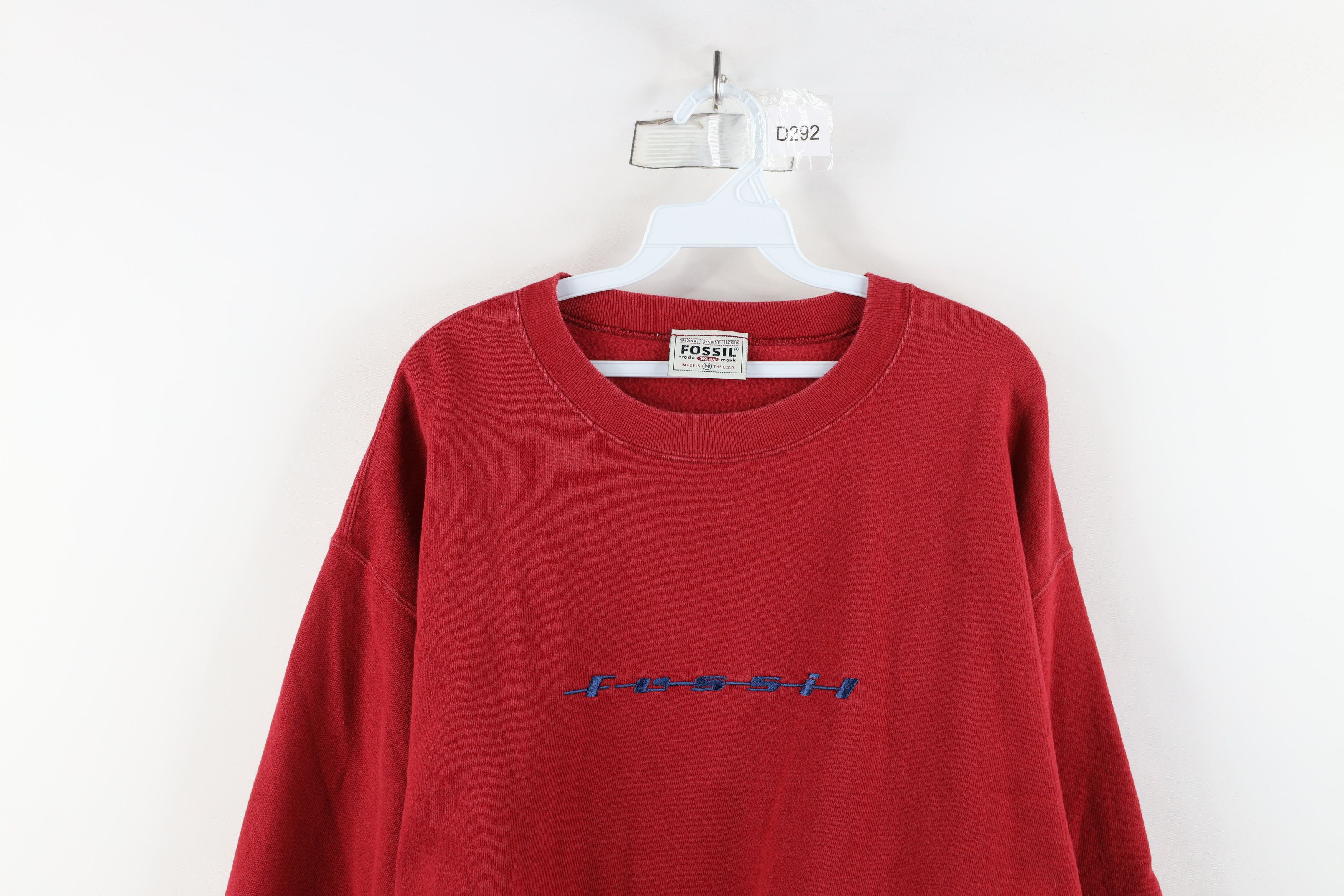 Fossil × Vintage Vintage 90s Fossil Watch Spell Crewneck Sweatshirt Red USA Size US M / EU 48-50 / 2 - 2 Thumbnail