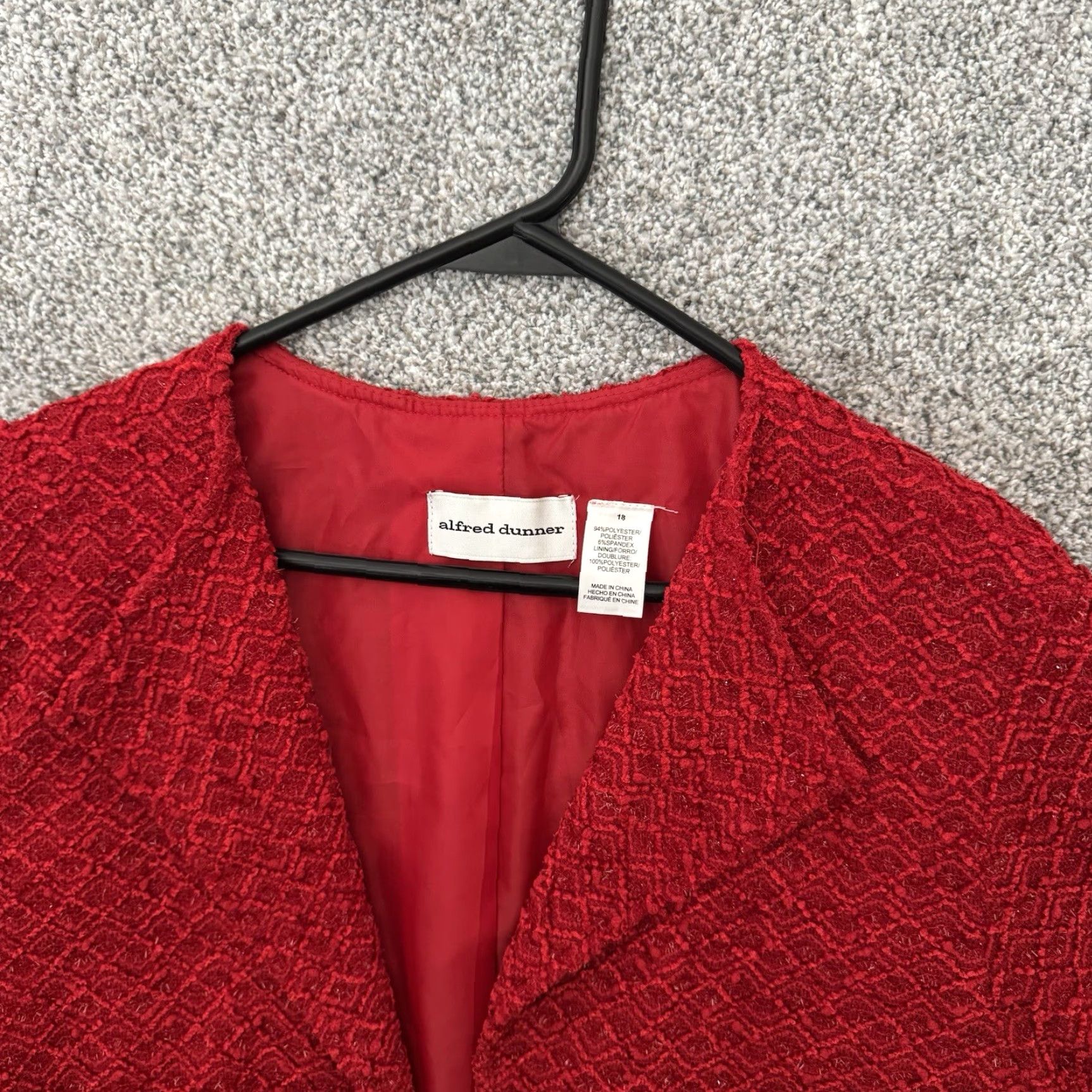 Vintage VINTAGE 90s Y2K Womens Blazer 18 Party Valentines Day Festive Sparkly Metallic Red Aluminum Size XXL / US 16-18 / IT 52-54 - 4 Thumbnail