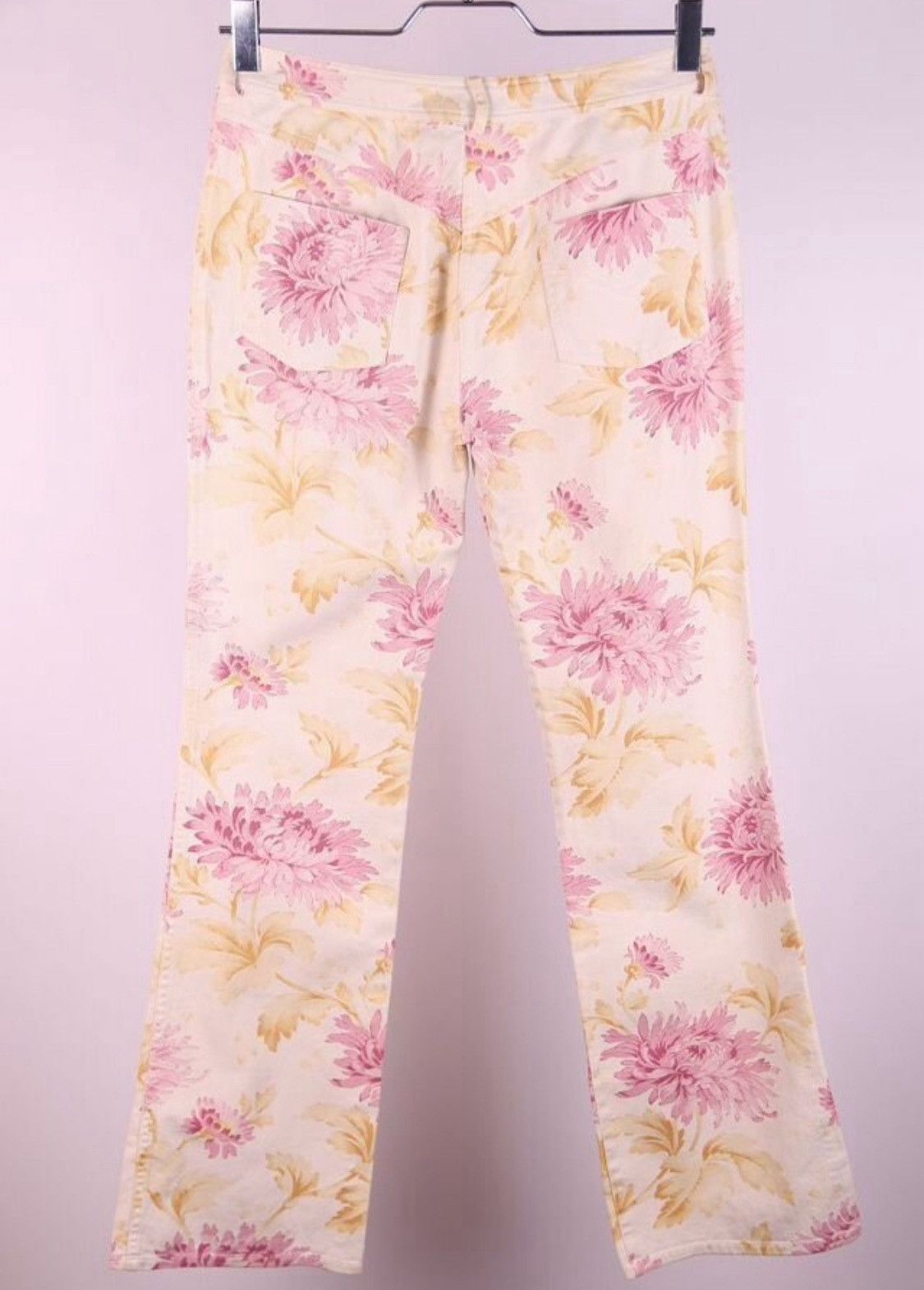 Dior Christian Dior Galliano 2001 Floral Print Denim Jeans Size 28" / US 6 / IT 42 - 2 Thumbnail