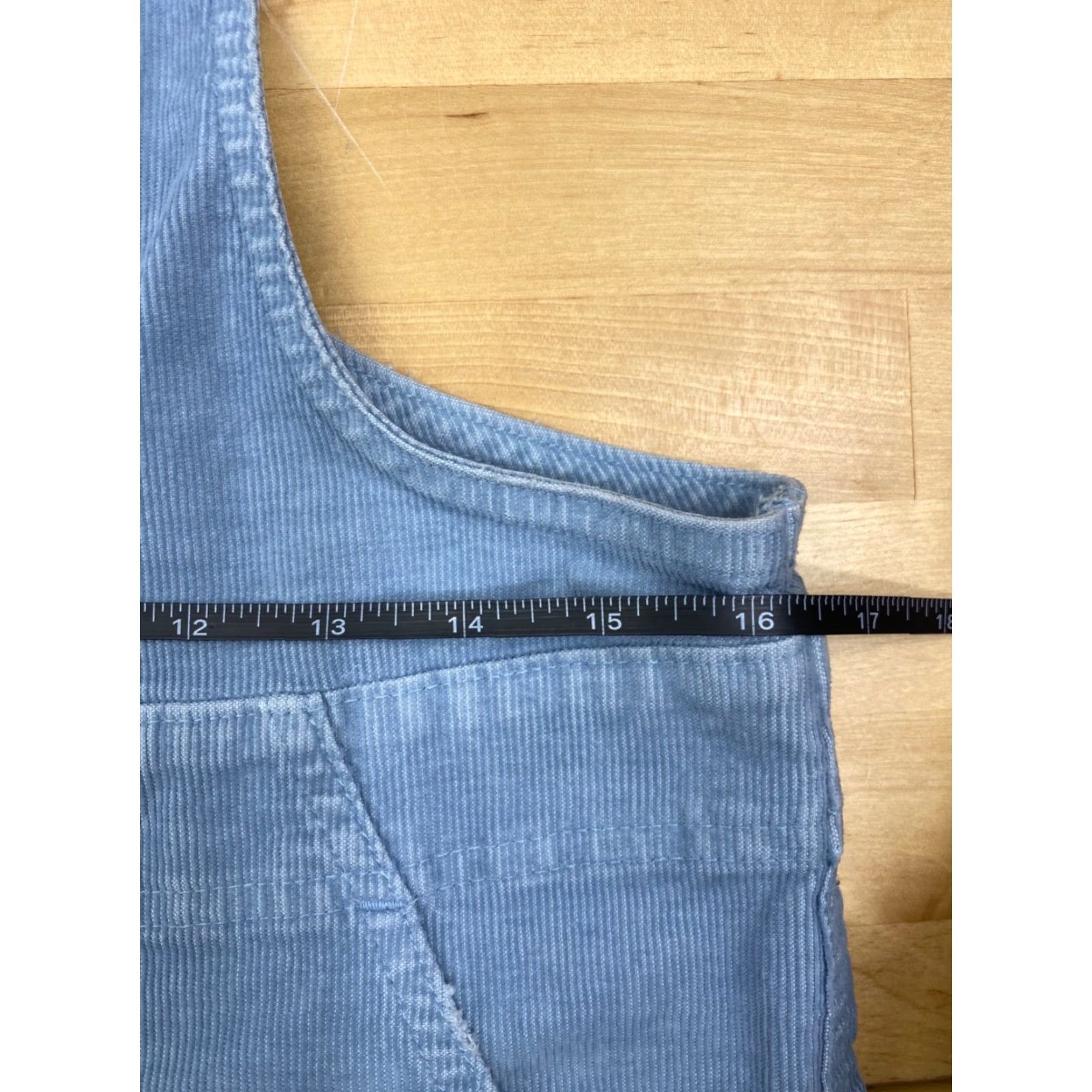 Vintage Aerie Overalls Womens S Corduroy Tapered Ankle Light Blue Cotton Stretch #6357 Size 28" / US 6 / IT 42 - 5 Thumbnail
