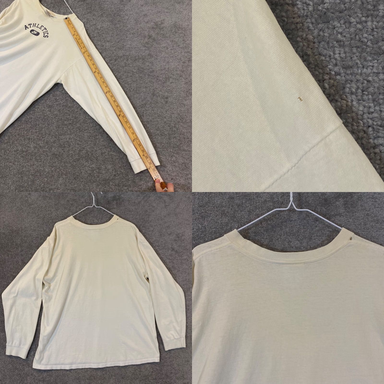 Nike VINTAGE Nike Shirt Mens XL White Check Swoosh Team Athletics L/S Y2K Logo Graphic Print Classic Size US XL / EU 56 / 4 - 8 Thumbnail