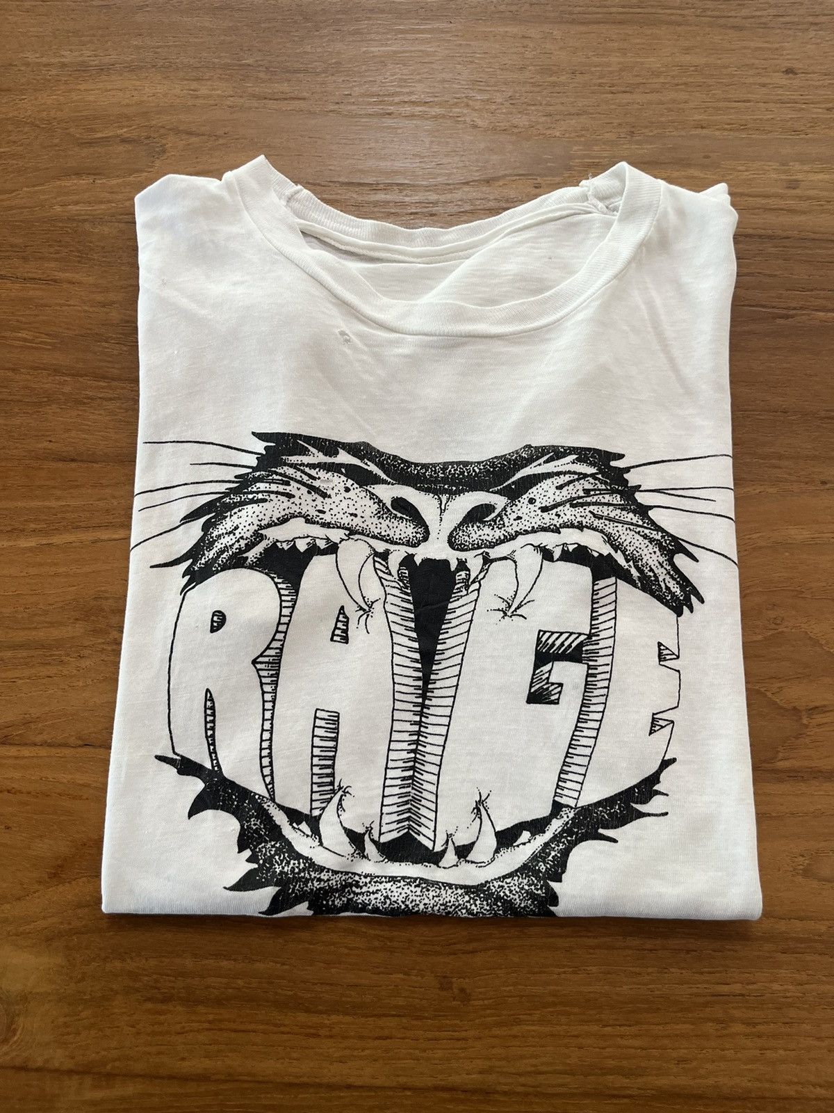 Band Tees × Vintage Vintage RAGE Heavy Metal German Band Artwork 80’s Tshirt Size US S / EU 44-46 / 1 - 1 Thumbnail