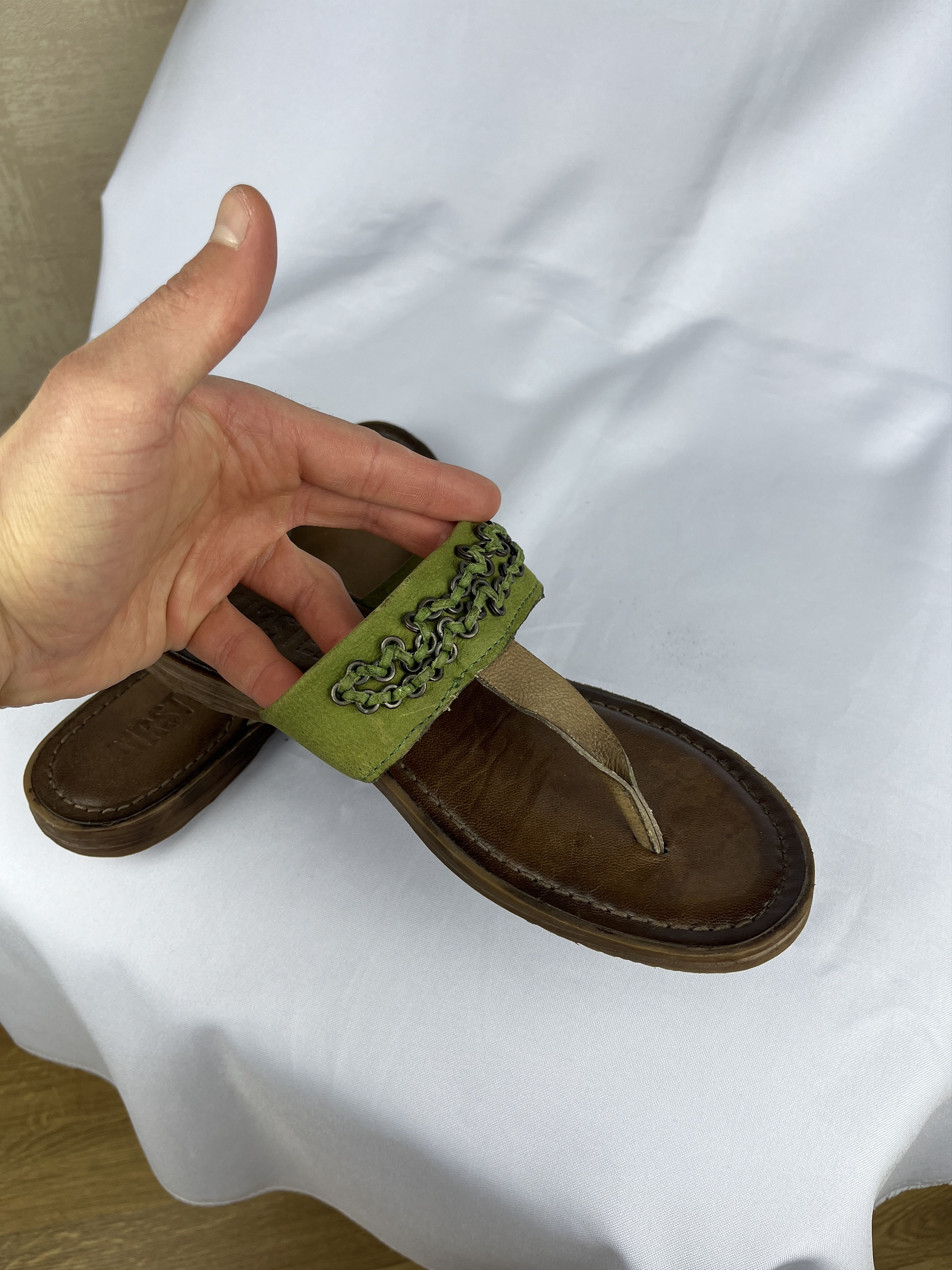 A.S.98 Airstep AS 98 Flip Flops Sandals Summer Leather Shoes Size US 8 / IT 38 - 9 Thumbnail