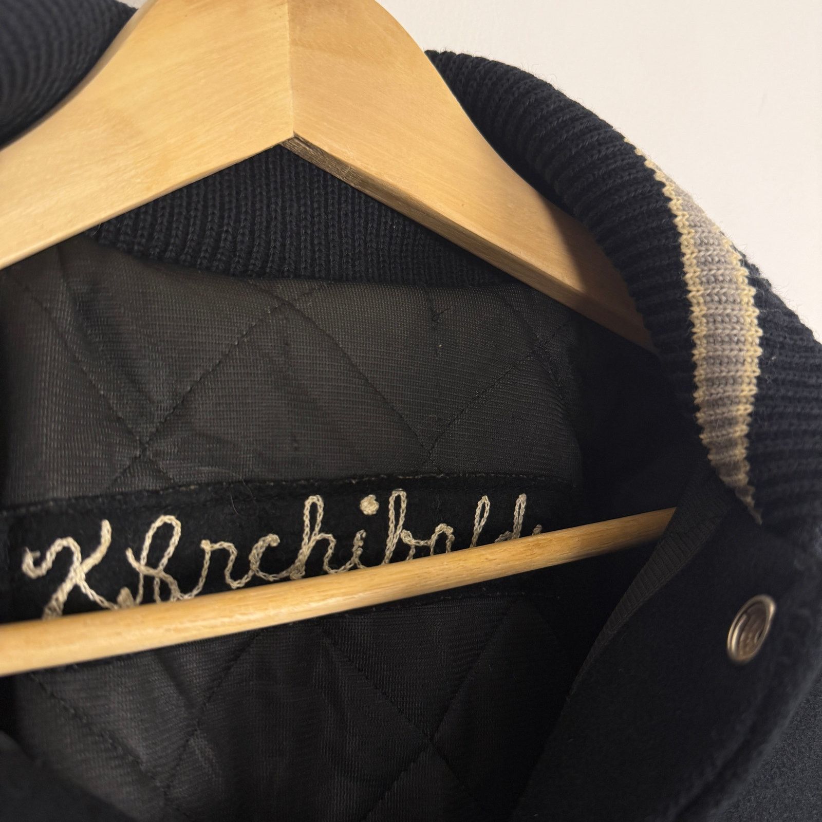 Vintage Vintage 50s Wool Leather Varsity Jacket Shawl Collar Large Size US L / EU 52-54 / 3 - 7 Thumbnail