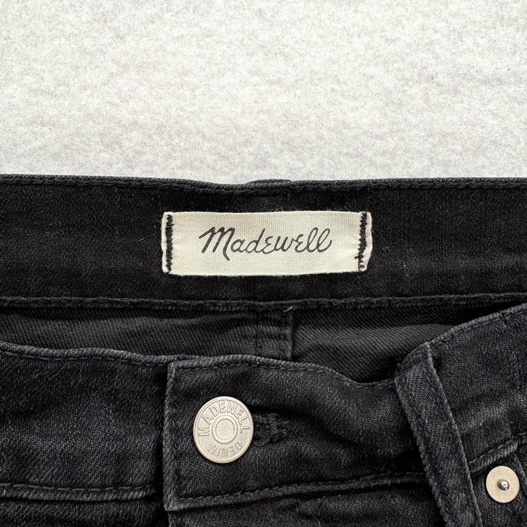 Madewell Madewell Jeans Womens 32 Black Dark Wash High Rise Slim Wide-Leg Crop Denim Pants Size 24" / US 00 / IT 34 - 3 Thumbnail