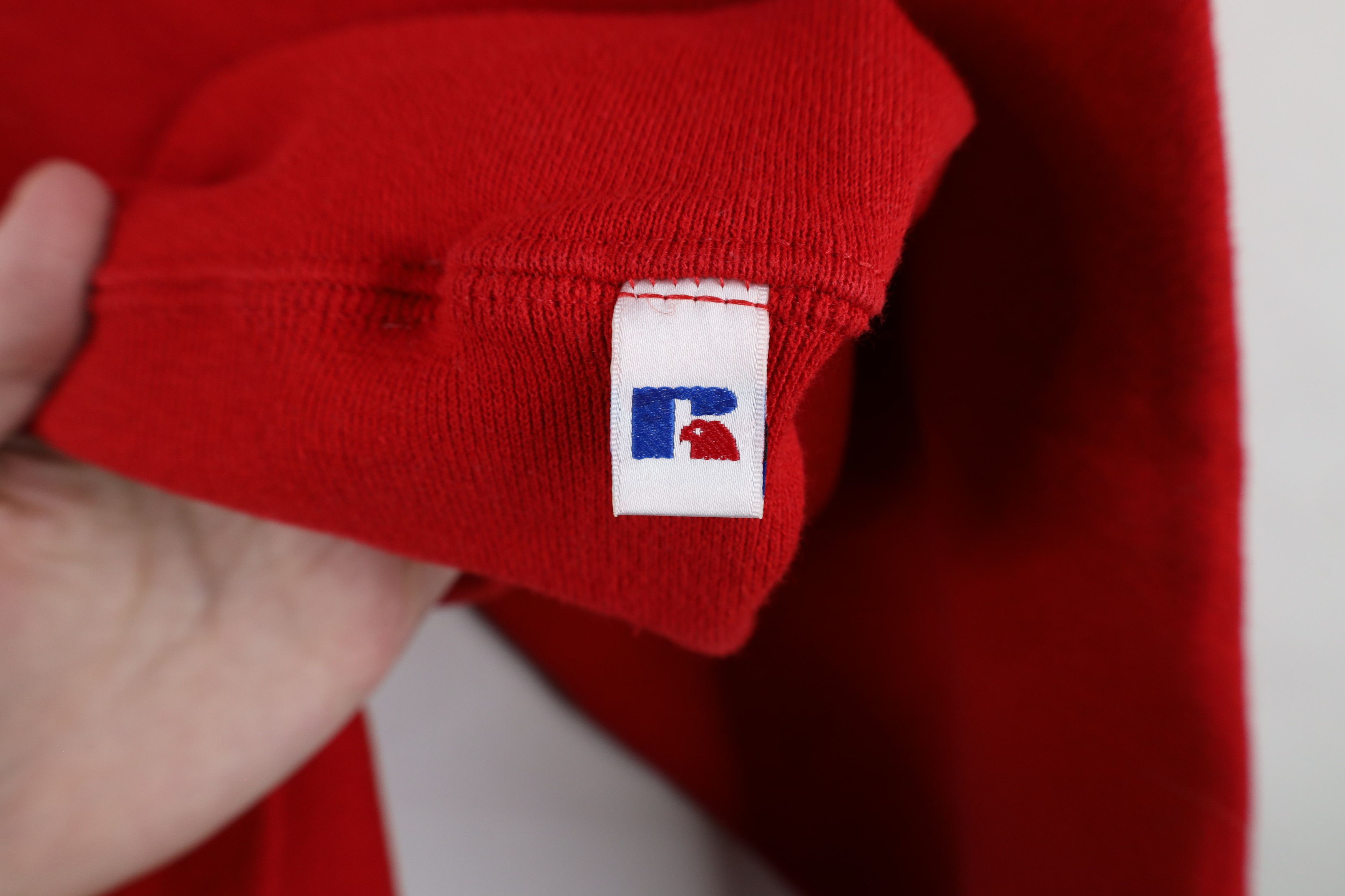 Russell Athletic × Vintage Vintage 90s Russell Athletic USA Flag Box Logo Sweatshirt Size US L / EU 52-54 / 3 - 4 Thumbnail