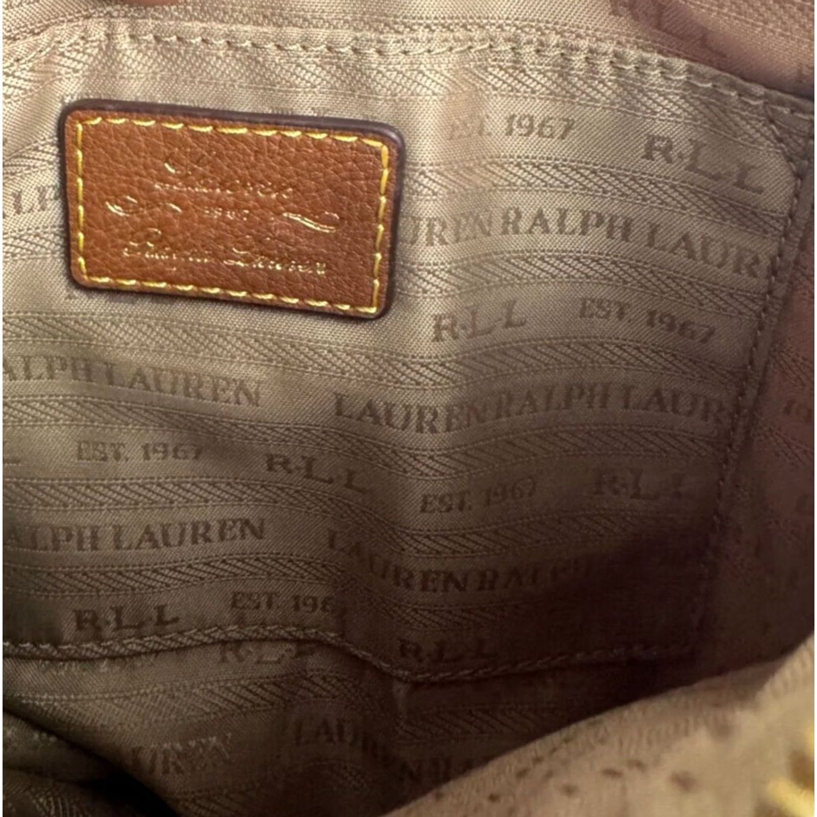 Ralph Lauren VINTAGE Lauren Ralph Purse Womens Small Crescent Bag Orange Pouch Zip Strap Crossbody Size ONE SIZE - 4 Thumbnail