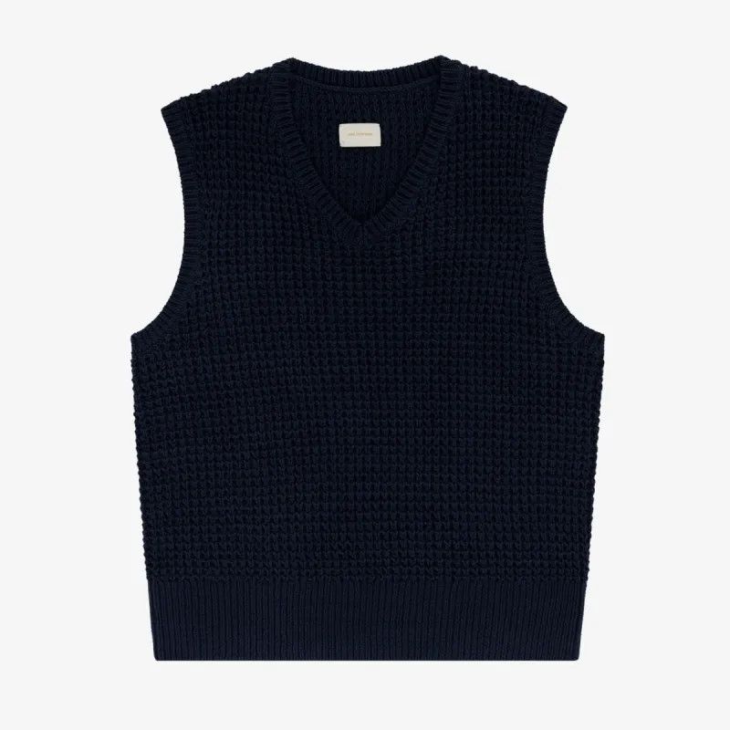 Aime Leon Dore o1mle0725 Waffle V-Neck Vest in Navy Size US S / EU 44-46 / 1 - 1 Thumbnail