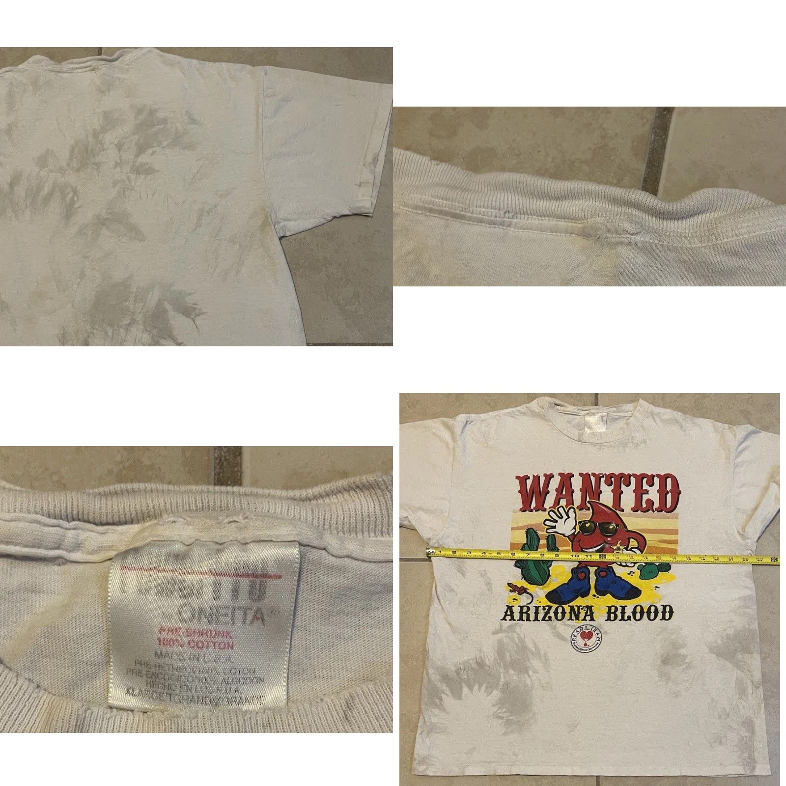 Vintage VINTAGE 90s Wanted Blood Donor Thrashed Faded Distressed Shirt S Mens White Short Sleeve Medical Doctor Humor Joke Punk Size US S / EU 44-46 / 1 - 11 Thumbnail