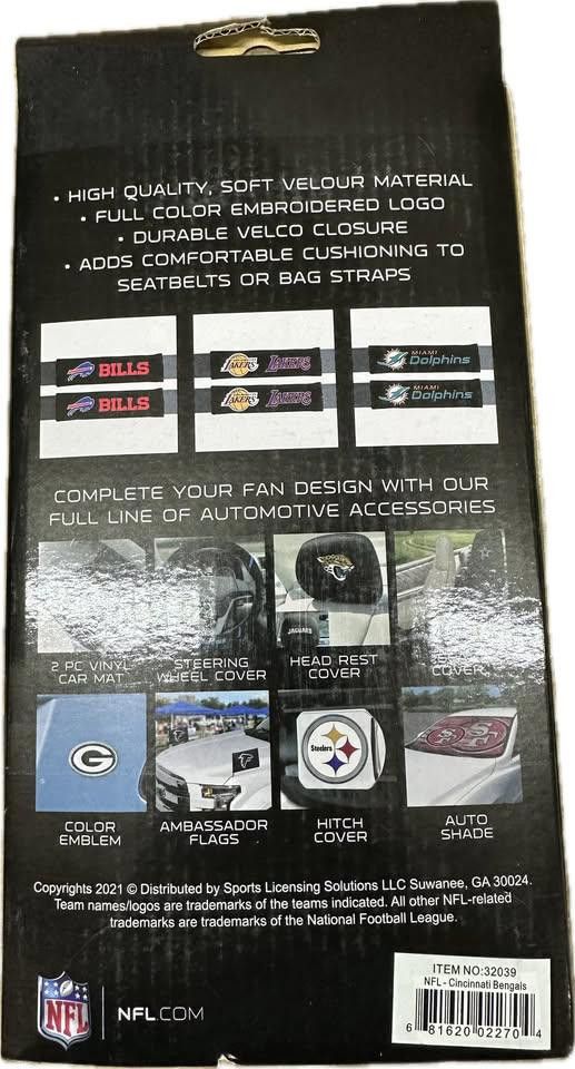 Designer Washington Commanders Seat Belt Pad Cover Embroidered Size ONE SIZE - 2 Thumbnail