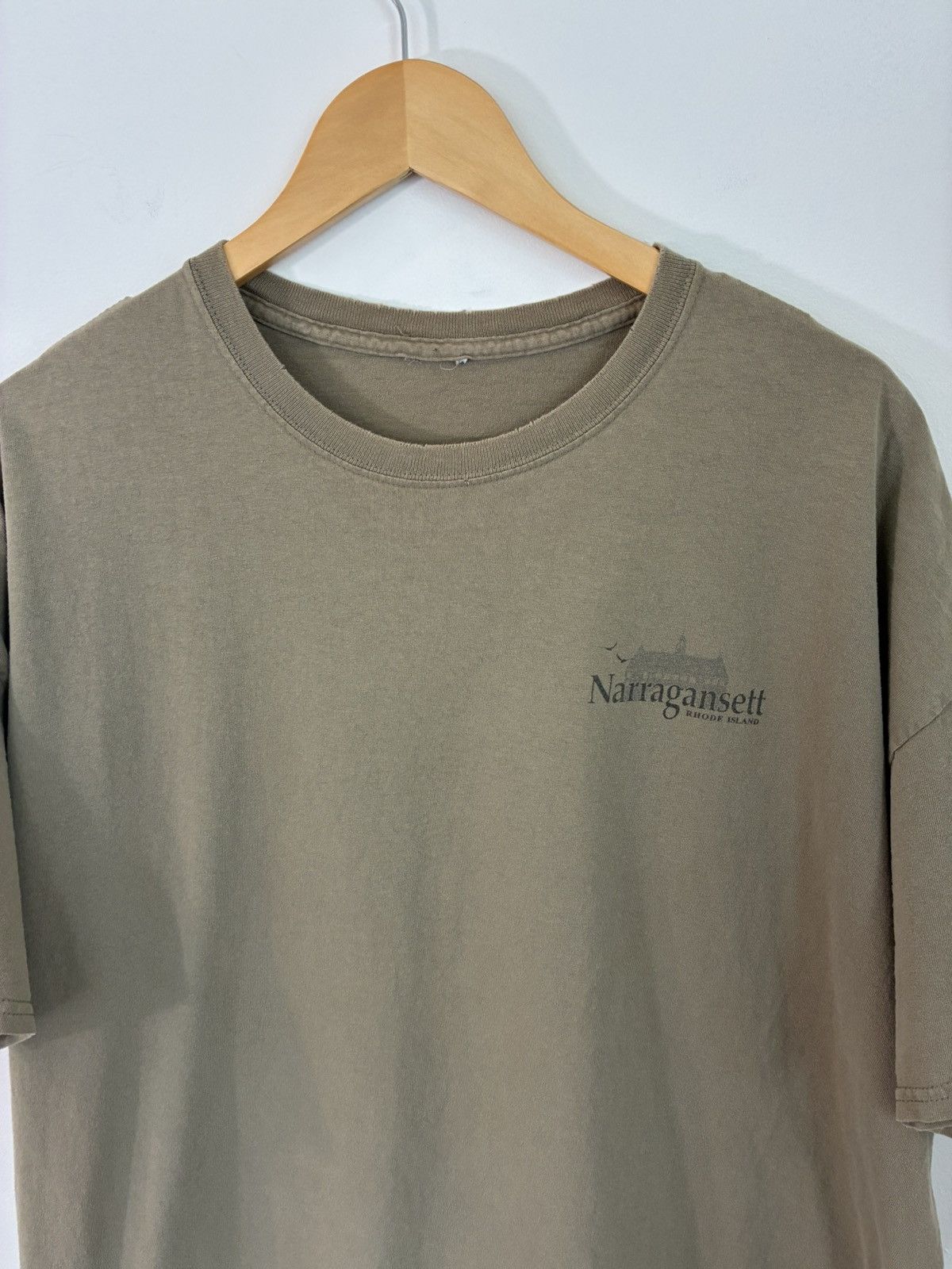 Vintage Thrashed Oversized Faded Out Blank Rhode Island Tee Size US XXL / EU 58 / 5 - 2 Thumbnail