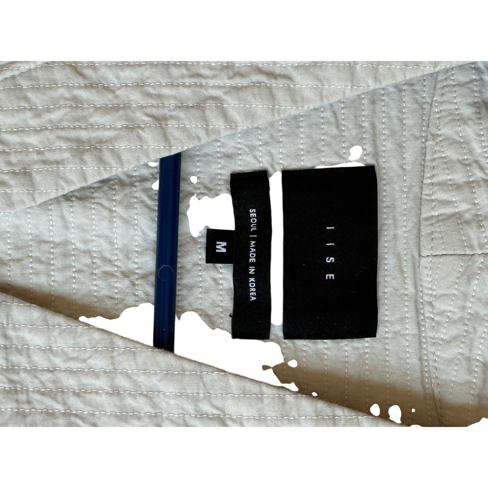 IISE IISE Korean Designer Quilted Shirt Jacket Cream Navy Size M Size US M / EU 48-50 / 2 - 2 Thumbnail