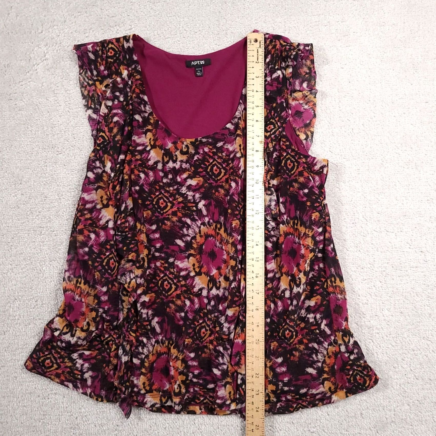 Apt. 9 Apt 9 Shirt Womens PL Petite Multicolored Print Sleeveless Tank Lined Boho Size L / US 10 / IT 46 - 7 Thumbnail