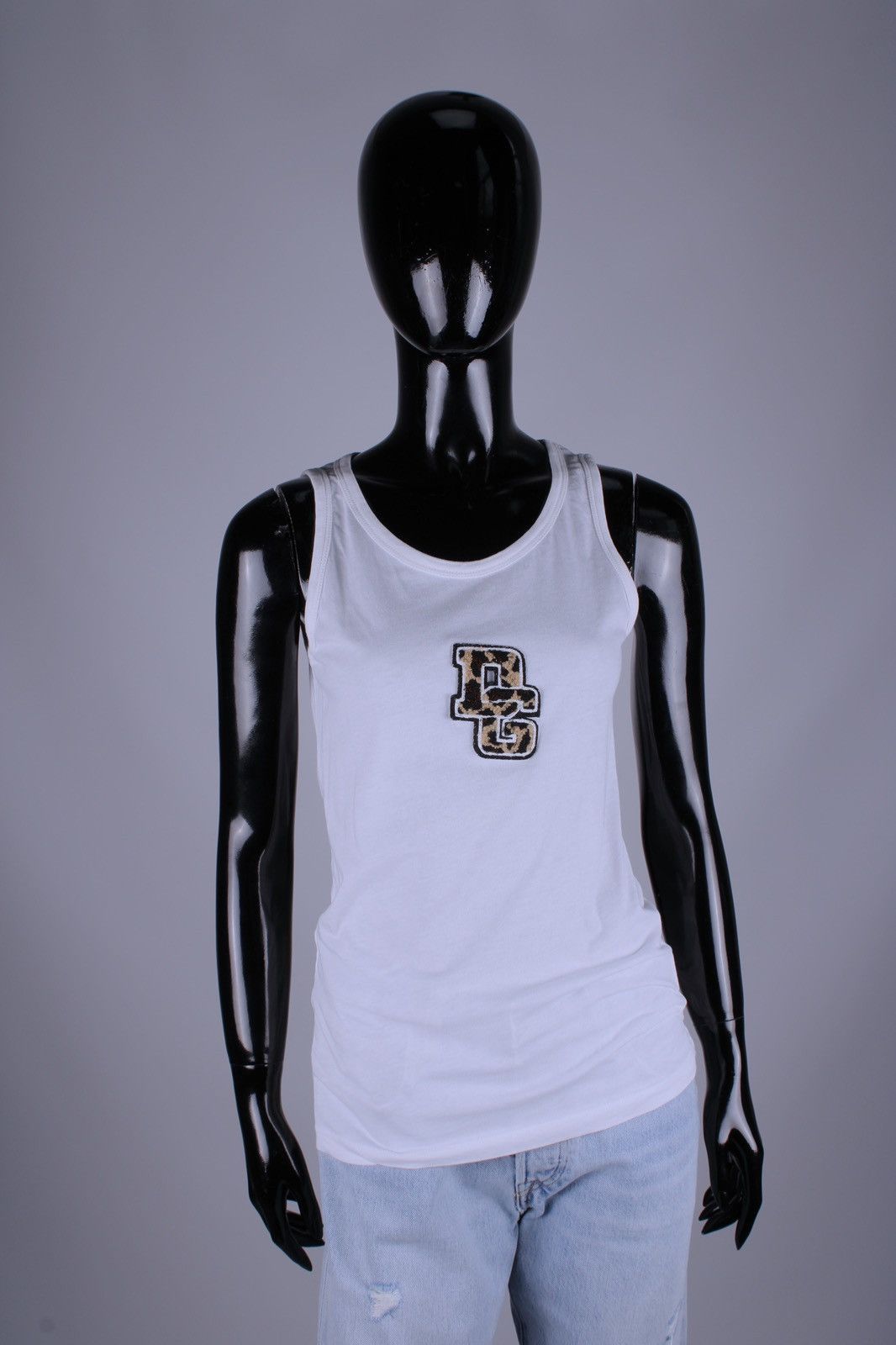 Designer × Dolce & Gabbana DOLCE & GABBANA DG Logo Stretches Tank Top Sleeveless Size S / US 4 / IT 40 - 1 Thumbnail