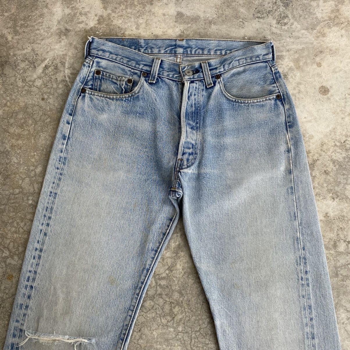Levi's Vintage Levis 501 Stonewashed Blue Redline Distressed Jeans Size US 29 - 4 Thumbnail