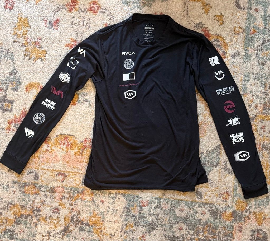 RVCA Men's RVCA Long Sleeve Tee M Black White Graphic Size US M / EU 48-50 / 2 - 5 Thumbnail