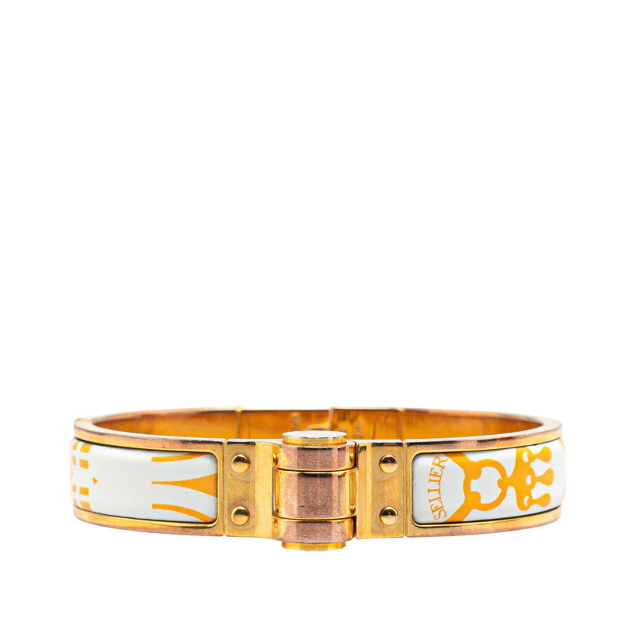 Hermes Hermès Charnière Bangle Gold Orange Plated Women's HERMES Size ONE SIZE - 1 Thumbnail