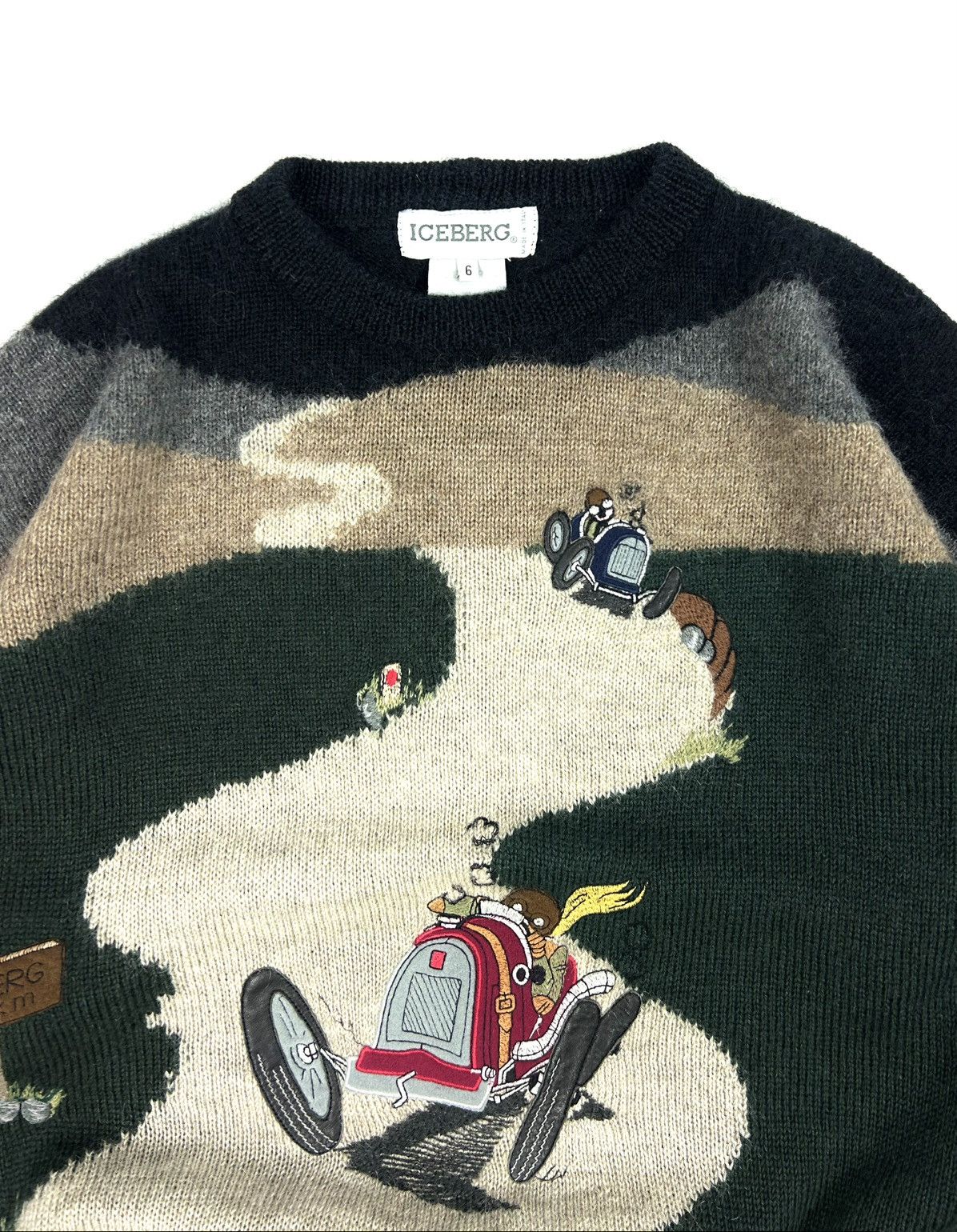 Iceberg rare Iceberg 90s Cartoon Racing Wool Sweater Vintage Italy Size US L / EU 52-54 / 3 - 8 Thumbnail