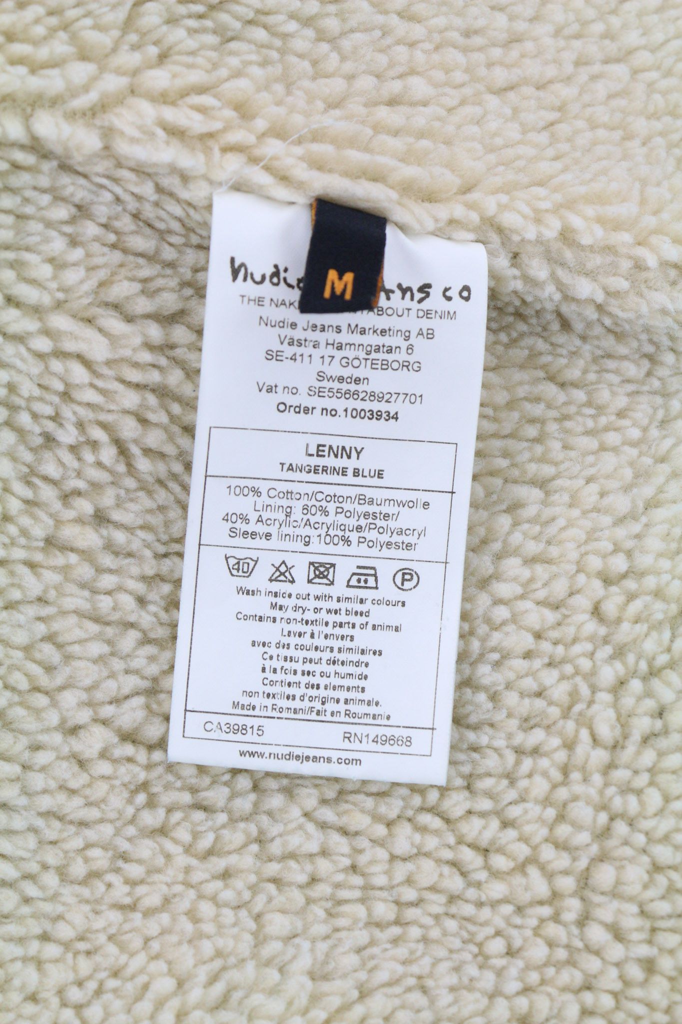 Nudie Jeans LENNY TANGERINE BLUE M Blue Cotton Sherpa 81104 Size US M / EU 48-50 / 2 - 8 Thumbnail