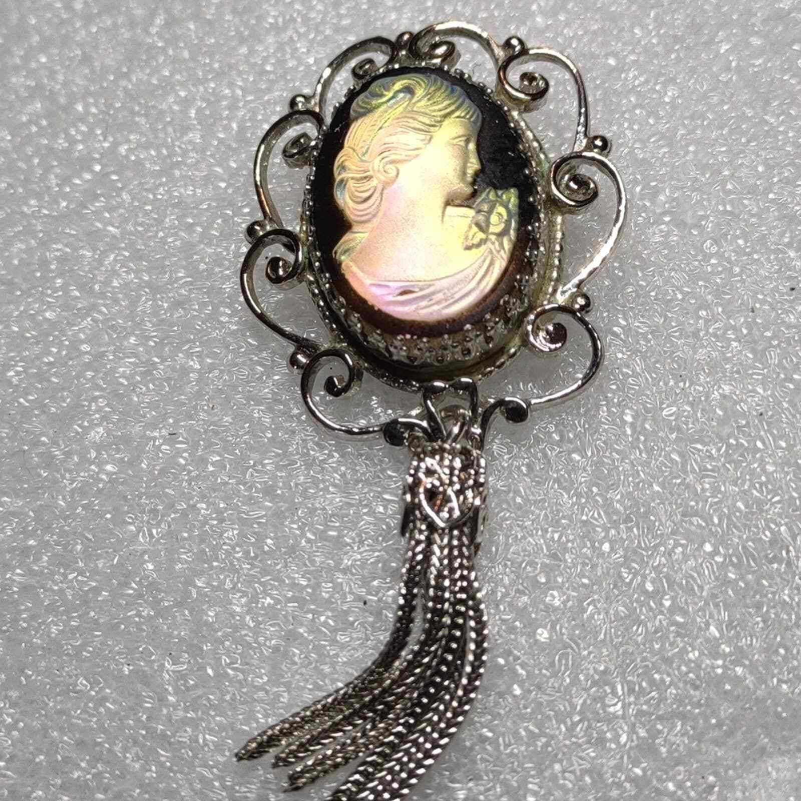 Vintage Gorgeous vintage silver tassel iridescent cameo'80s Size ONE SIZE - 3 Thumbnail