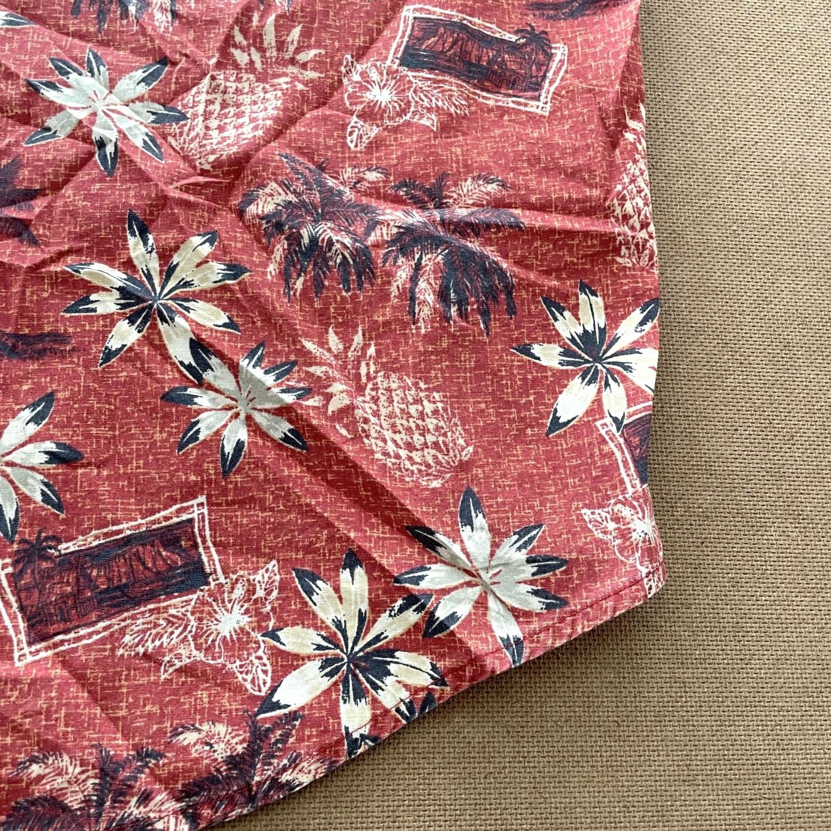 Vintage VINTAGE Natural Issue Shirt Mens XL Red Hawaiian Pineapple Palm Tree Floral Wrinkle Free Size US XL / EU 56 / 4 - 5 Thumbnail