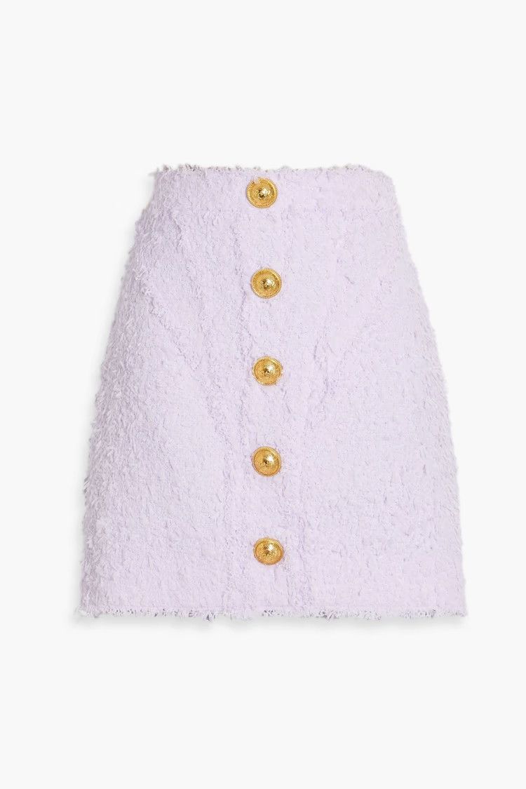 Balmain o1y0625 Mini Skirt in Lilac Size 30" / US 8 / IT 44 - 1 Thumbnail