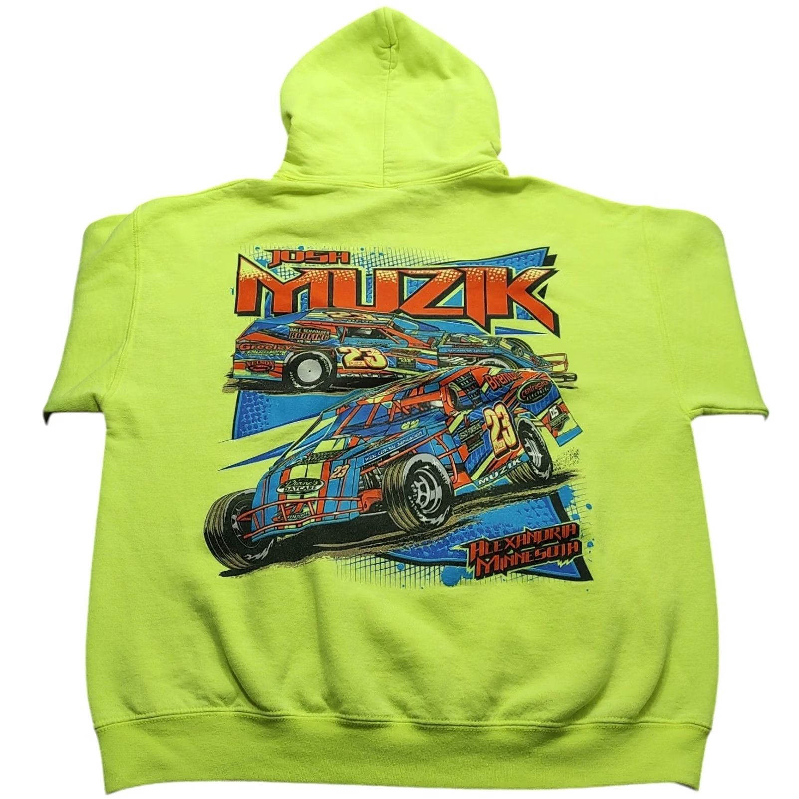 Gildan VINTAGE Gildan Hoodie Sports Racing Modified Dirt MN Track Adult L Green Crew Neck Pullover Hooded Long Sleeve Graphic Print Mens Mens? Size US L / EU 52-54 / 3 - 3 Thumbnail