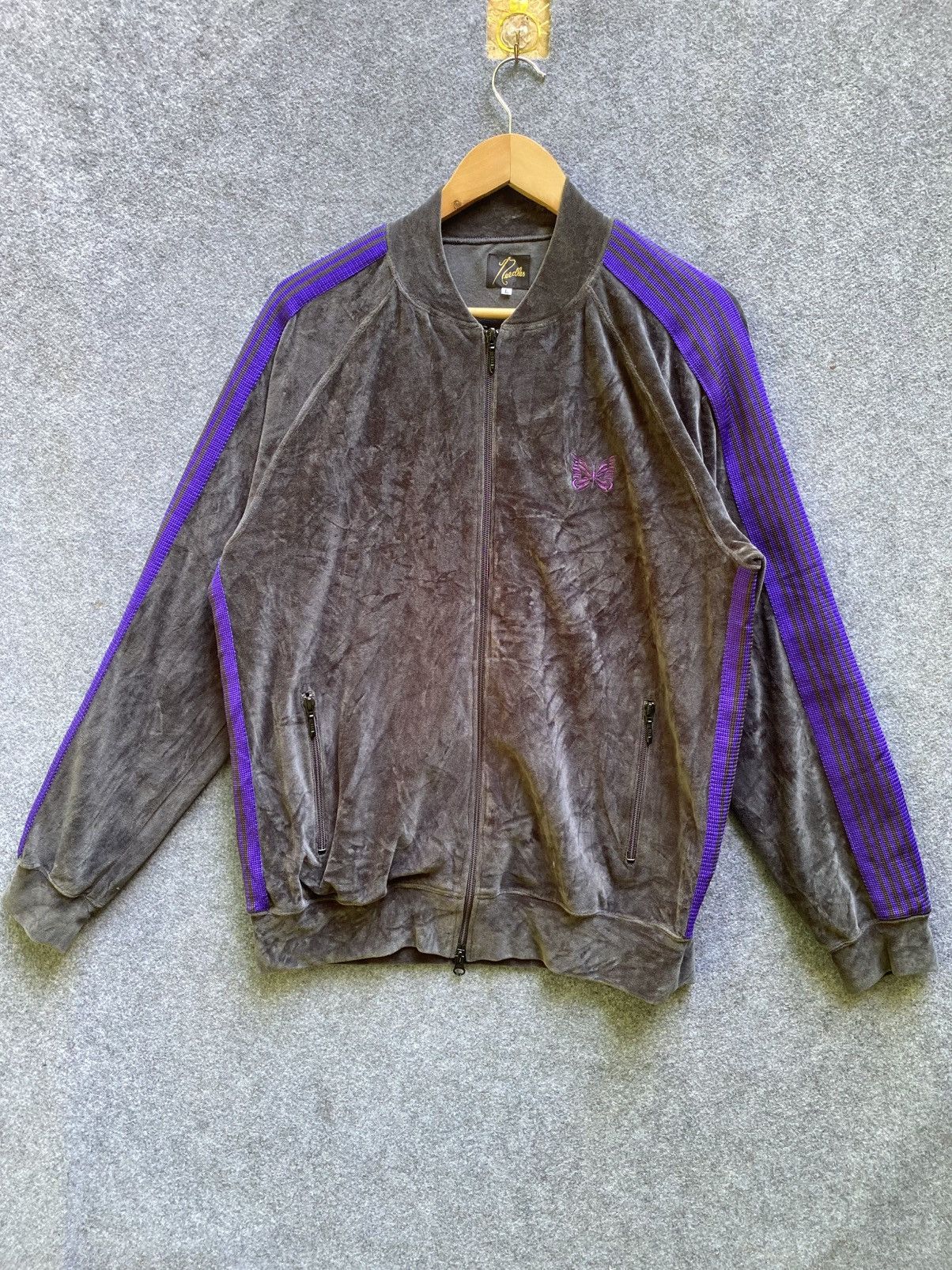 Needles Needles Velour Rib Collar Track Jacket Size US L / EU 52-54 / 3 - 1 Thumbnail